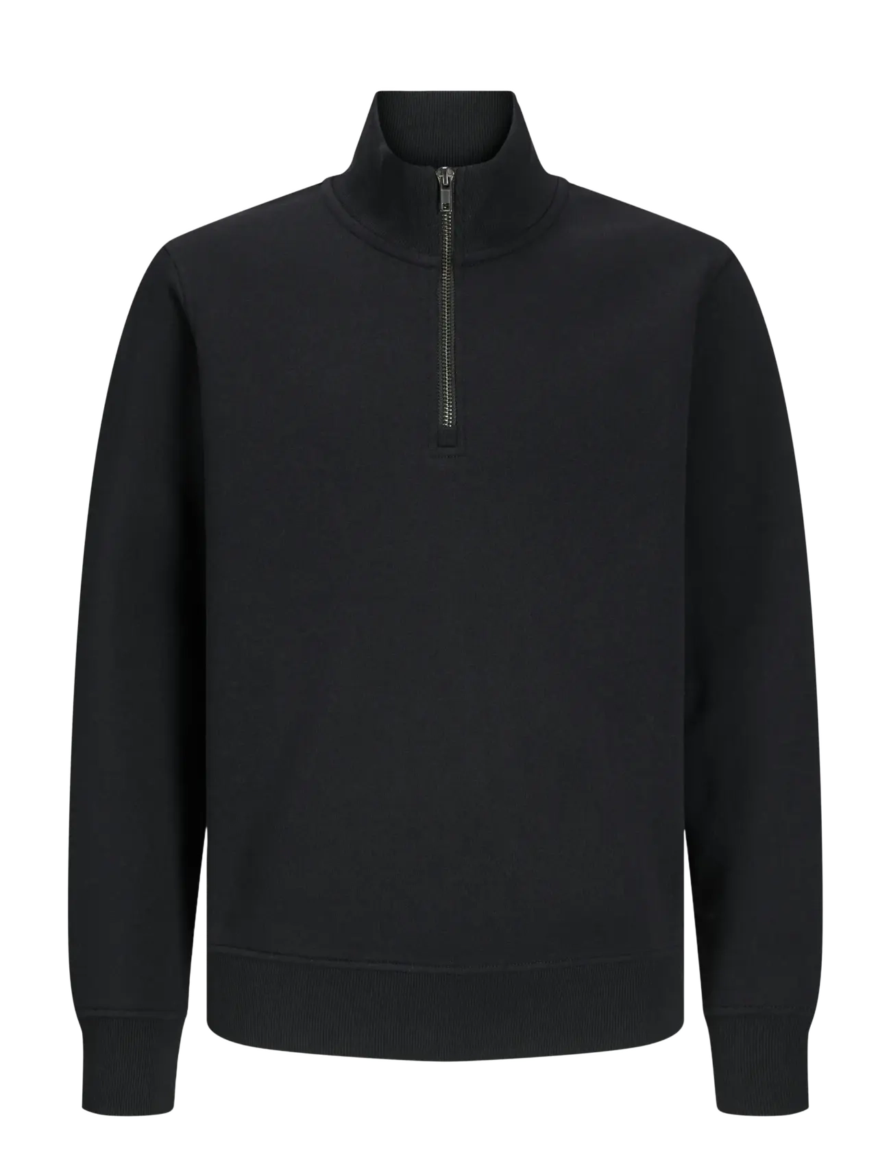 Jack & Jones JJEBRADLEY SWEAT HALF ZIP NOOS JNR - Riided - BLACK / black