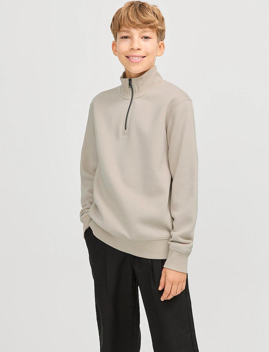 Jack & Jones - JJEBRADLEY SWEAT HALF ZIP NOOS JNR - sweatshirts - moonbeam - 0