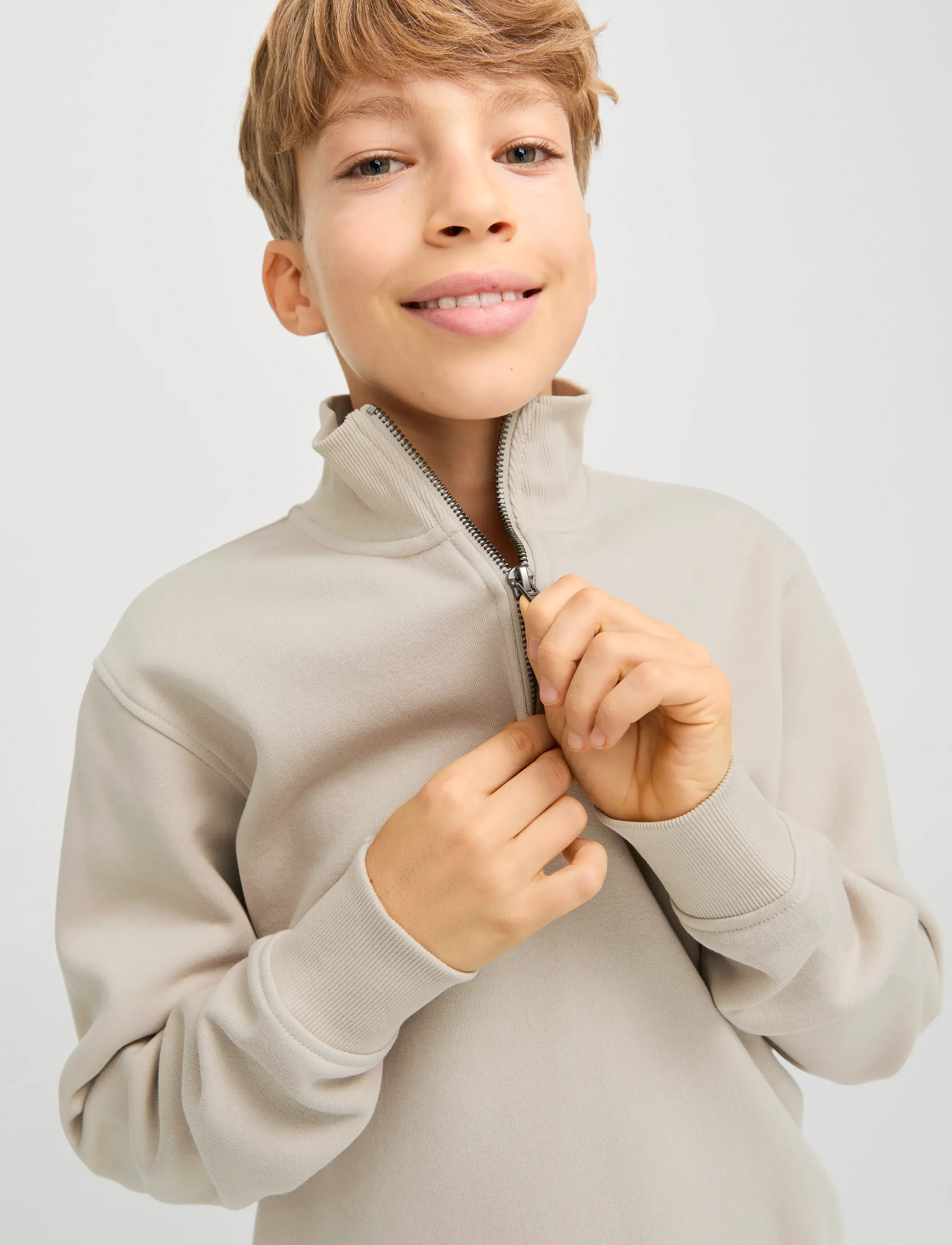 Jack & Jones - JJEBRADLEY SWEAT HALF ZIP NOOS JNR - sweatshirts - moonbeam - 5