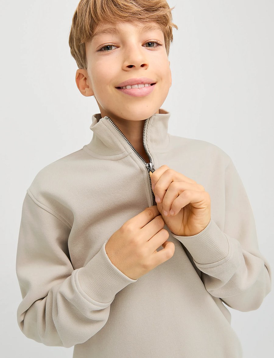 Jack & Jones - JJEBRADLEY SWEAT HALF ZIP NOOS JNR - sweatshirts - moonbeam - 5