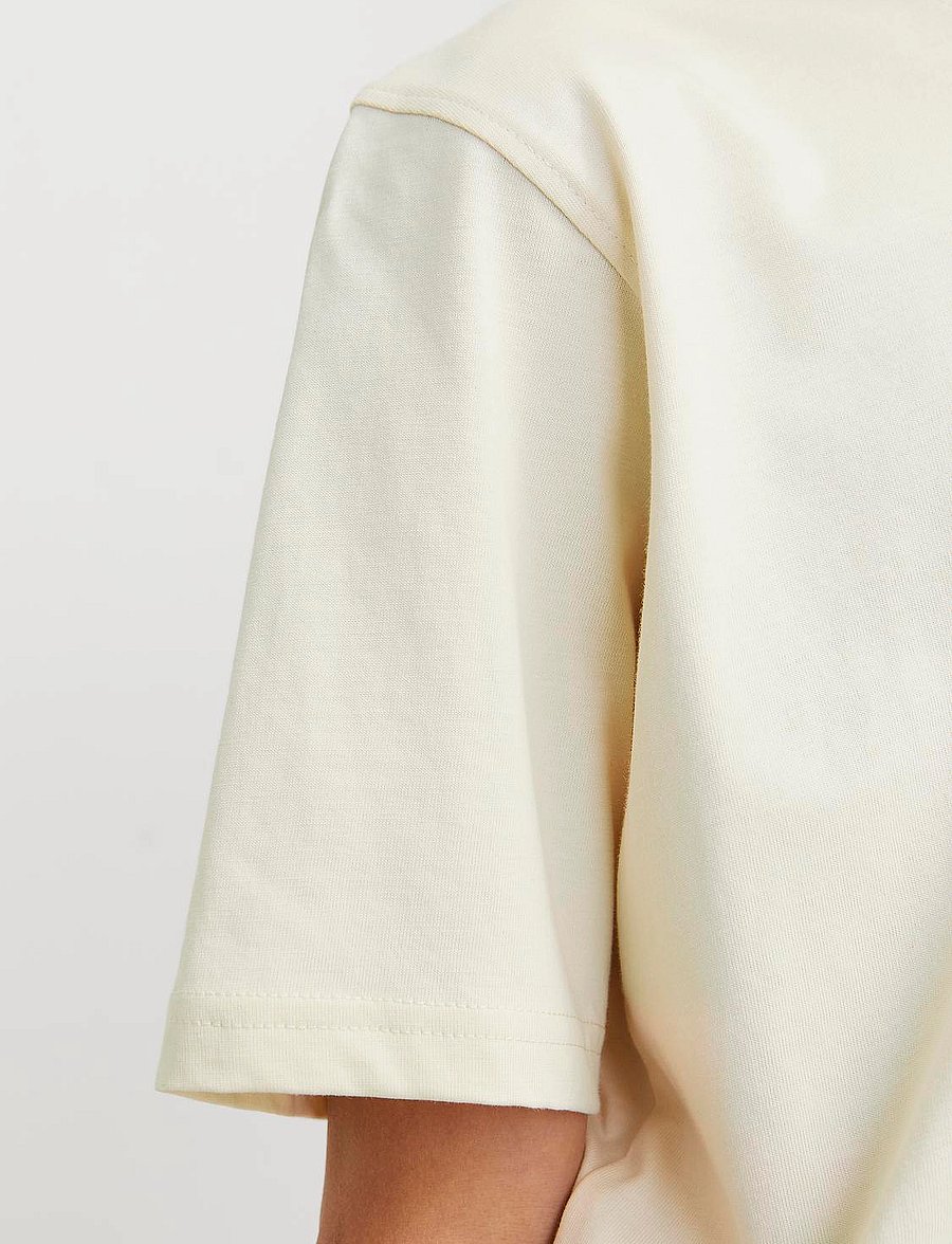 Jack & Jones - JORFREDERIKSBERG TEE SS CREW NOOS JNR - lühikeste varrukatega t-särgid - antique white - 4