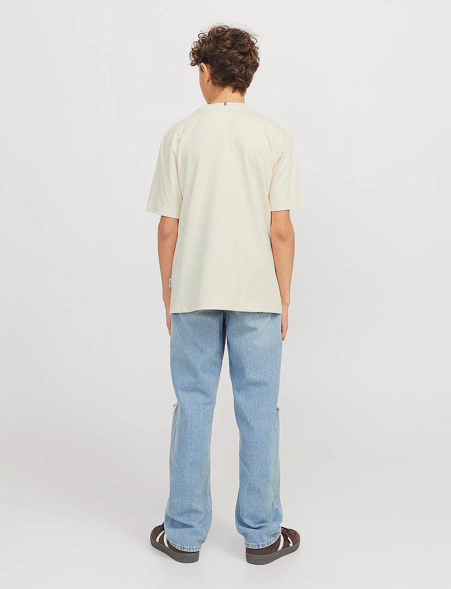 Jack & Jones - JORFREDERIKSBERG TEE SS CREW NOOS JNR - lühikeste varrukatega t-särgid - antique white - 5