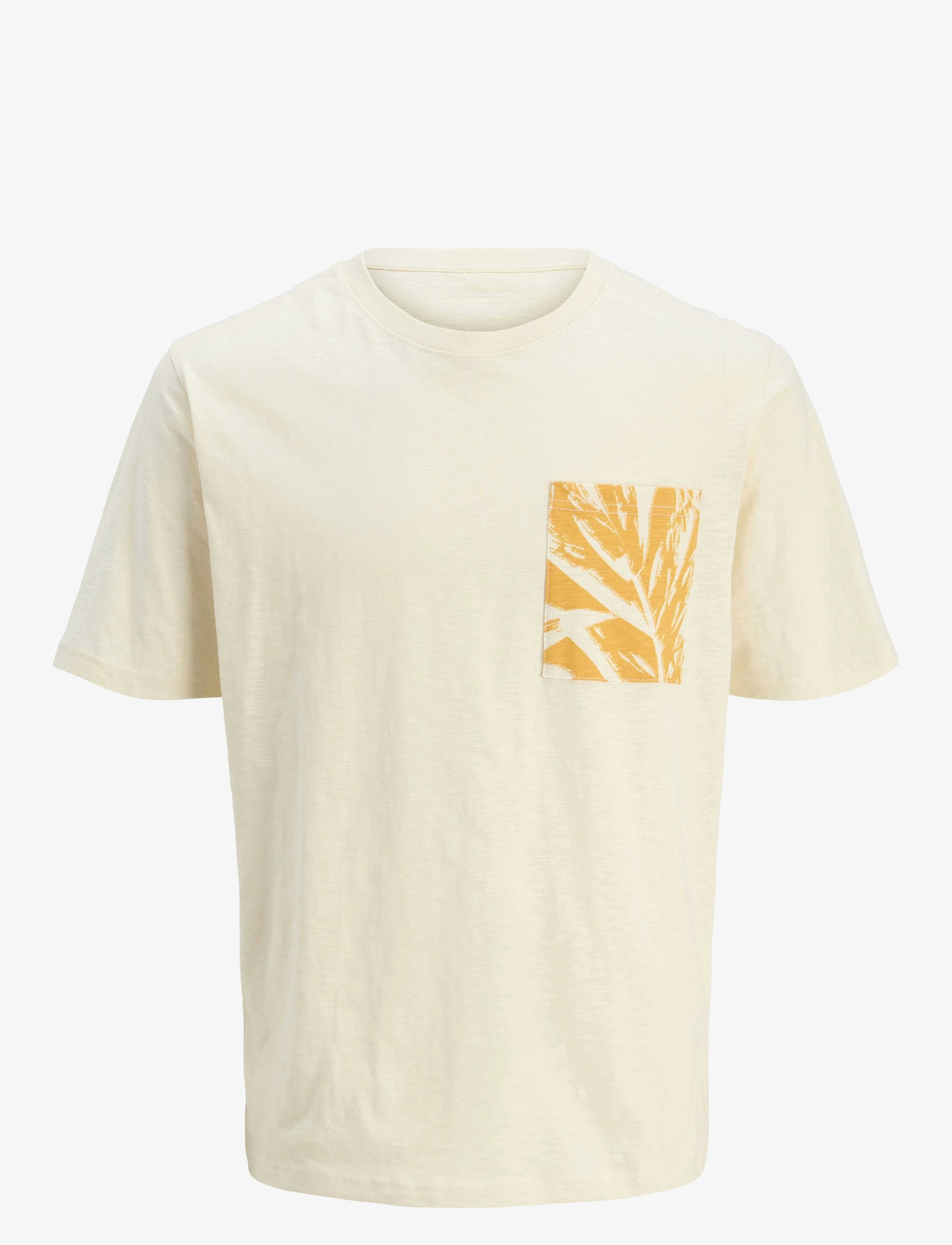 Jack & Jones JORSPLIT AOP POCKET TEE SS CREW NE JNR - Basics - ANTIQUE WHITE / cream