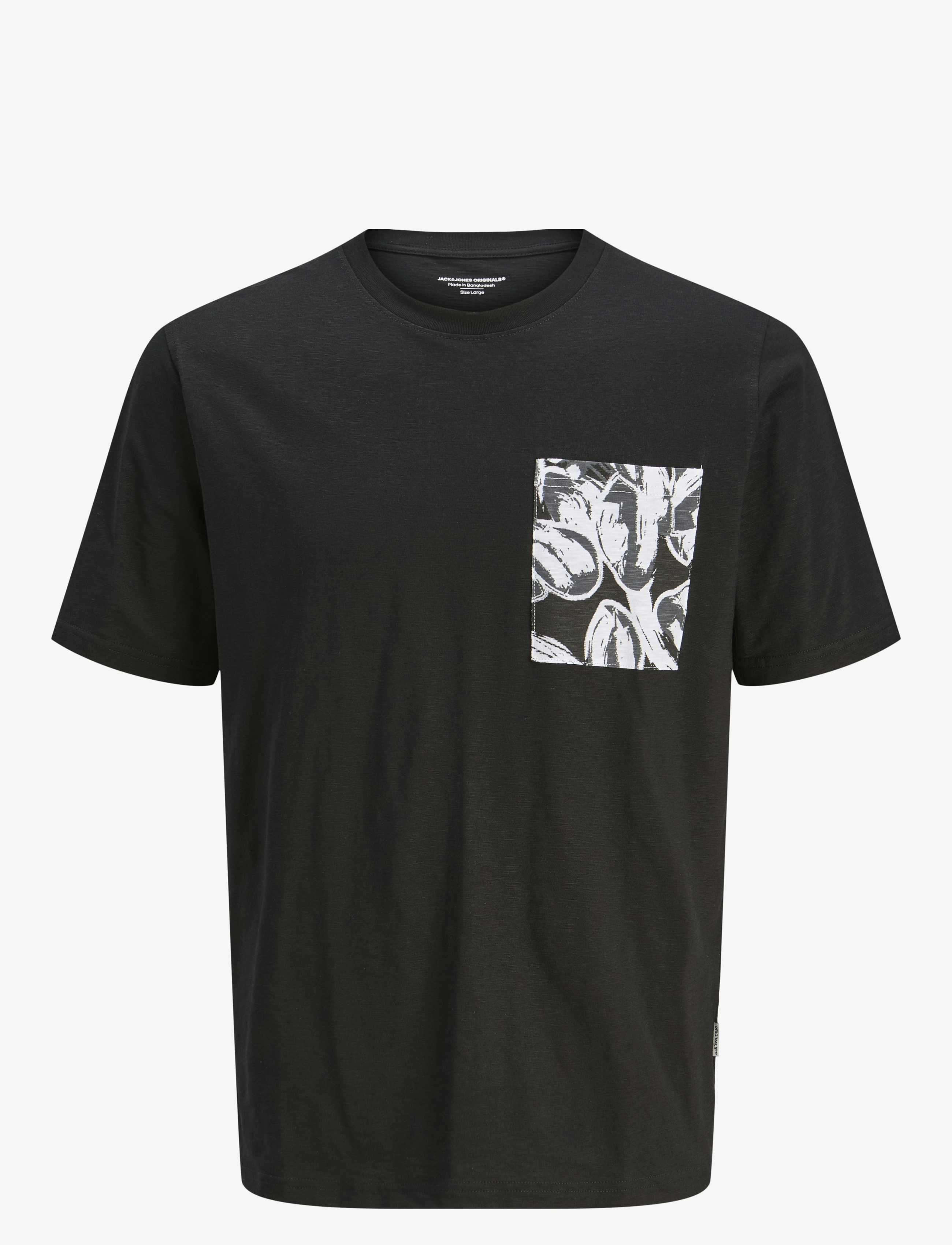 Jack & Jones JORSPLIT AOP POCKET TEE SS CREW NE JNR - Basics - BLACK / black