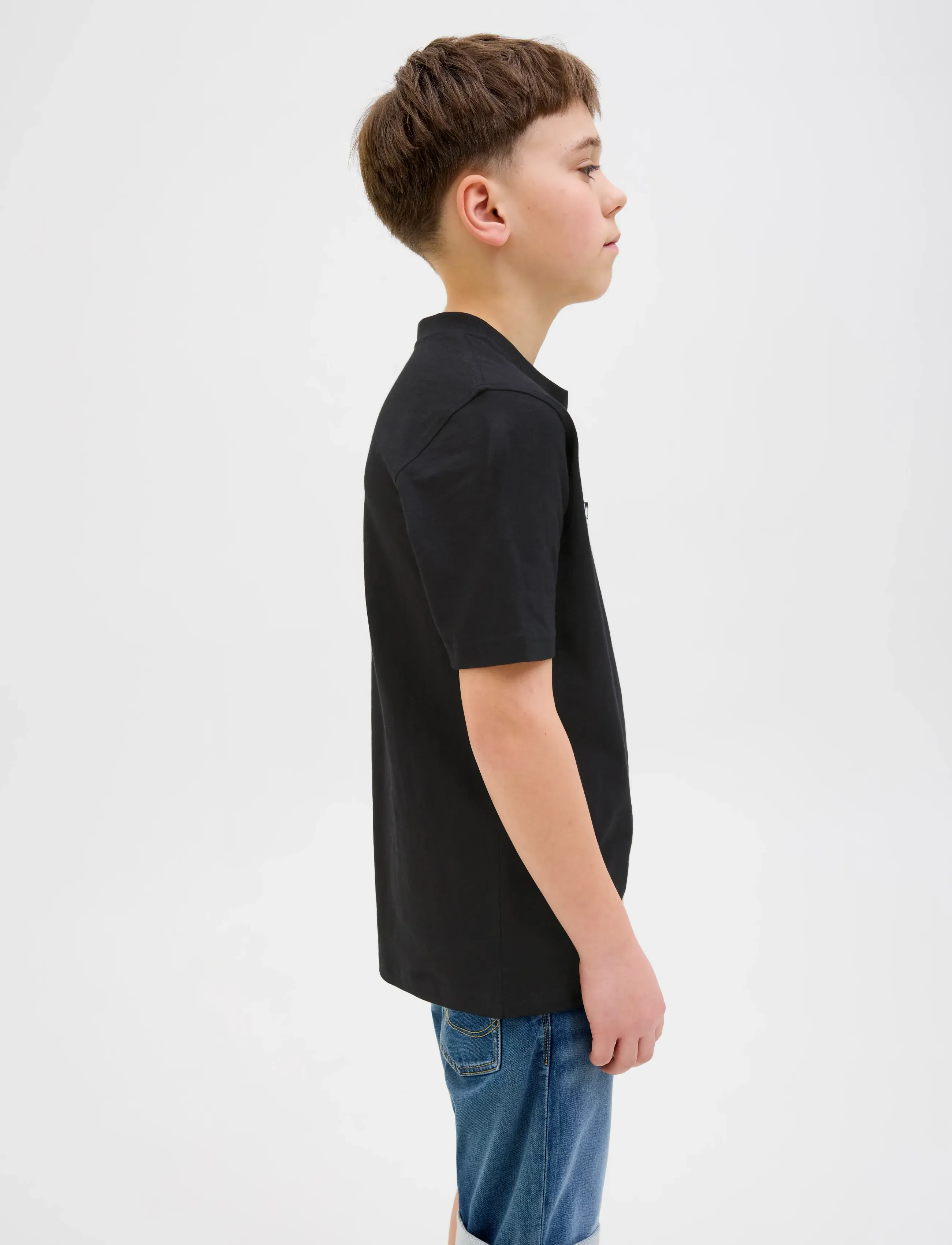Jack & Jones - JORSPLIT AOP POCKET TEE SS CREW NE JNR - kortærmede t-shirts - black - 4
