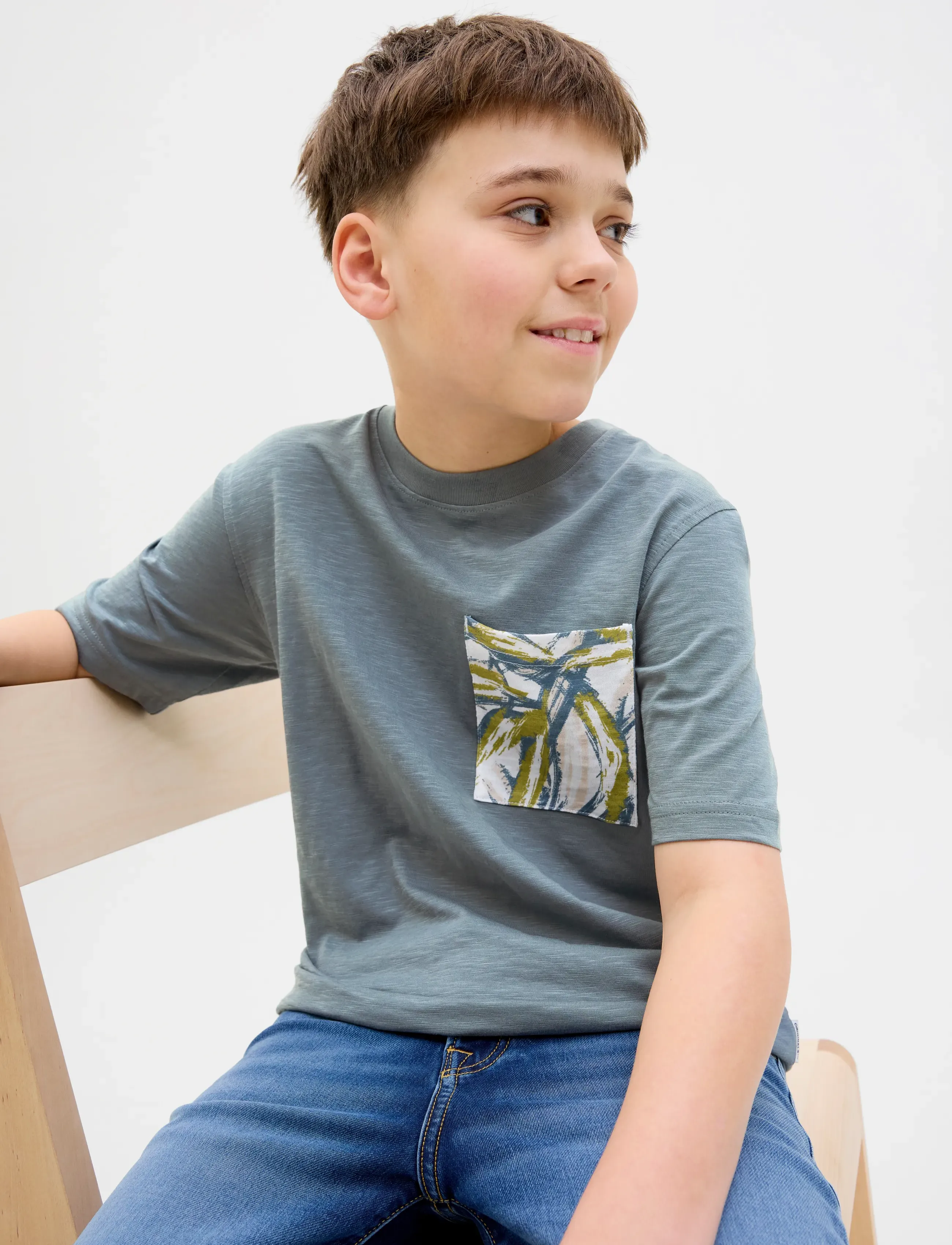 Jack & Jones - JORSPLIT AOP POCKET TEE SS CREW NE JNR - kurzärmelige - stormy weather - 5