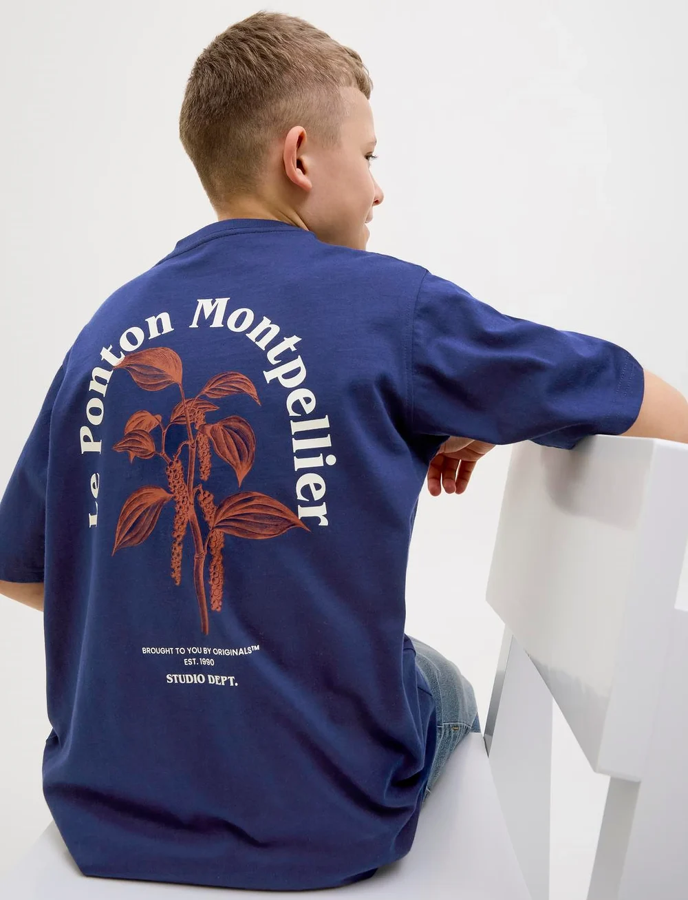 Jack & Jones - JORPAROS EASTER SKETCH TEE SS CREW N JNR - kurzärmelige - ocean cavern - 0