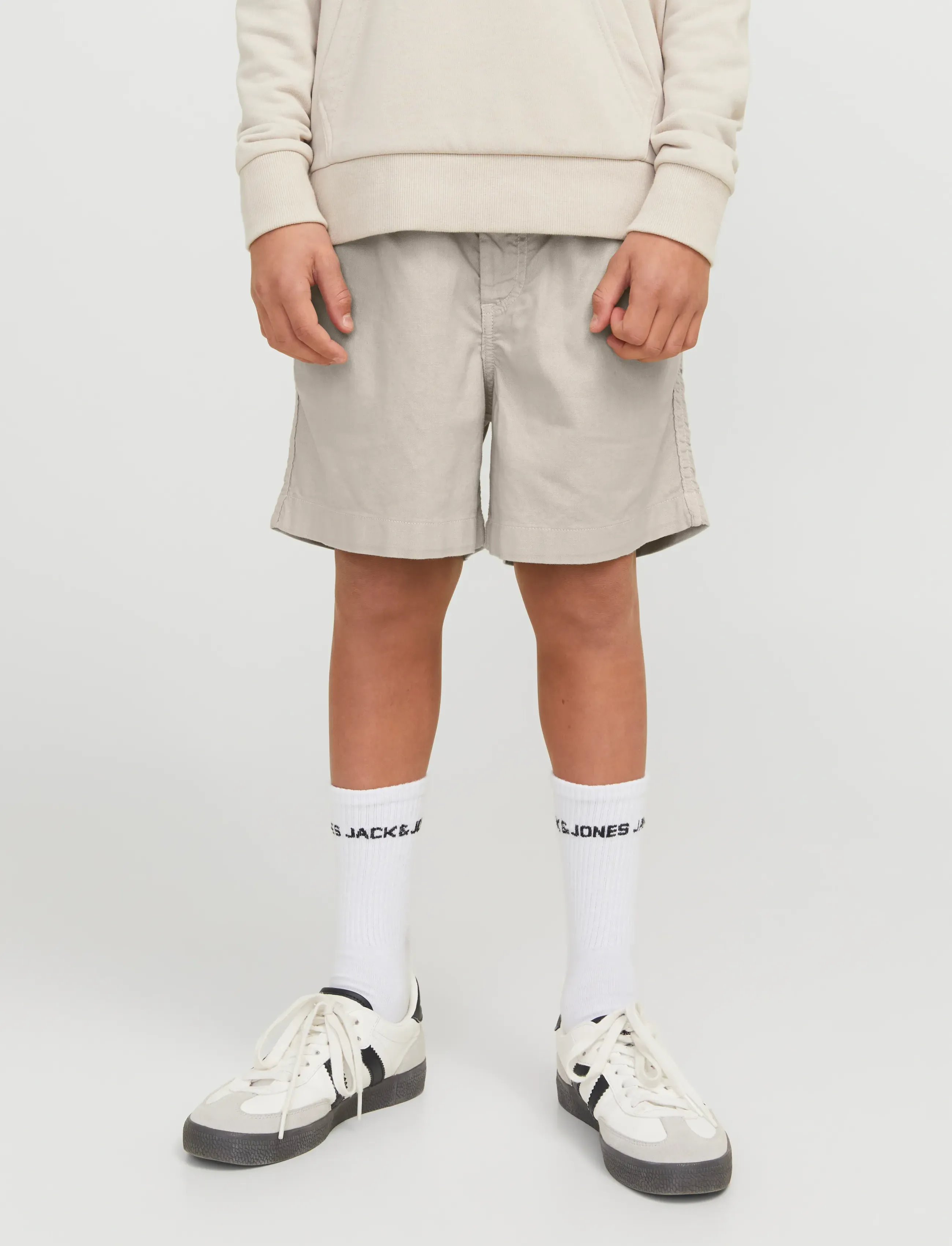 Jack & Jones JPSTJAIDEN JJCAMPAIGN HYBRID BONDI JNR - Spodenki chino - MOONBEAM / cream
