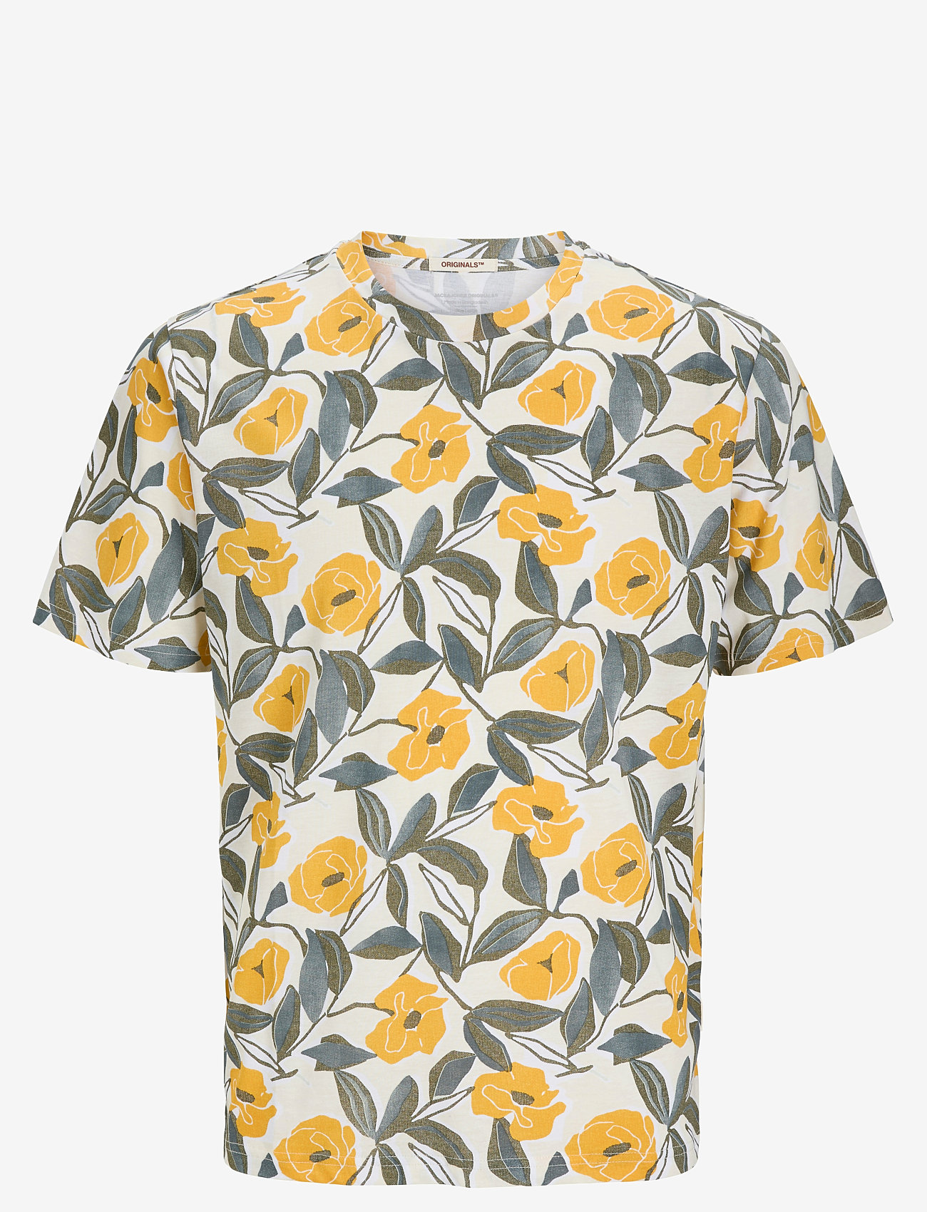 Jack & Jones - JORALMERIA AOP TEE SS CREW NECK JNR - kurzärmelige - buttercream - 0