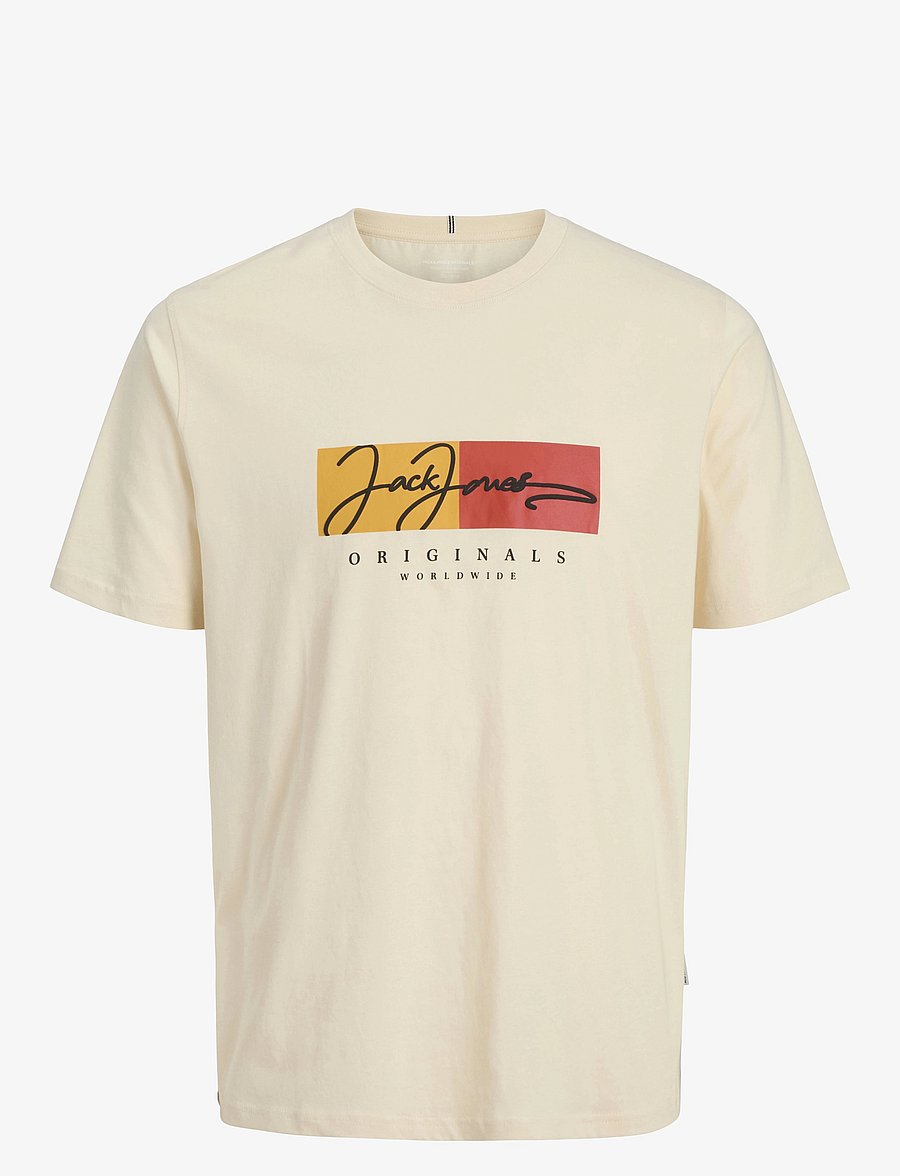 Jack & Jones - JORFREDERIKSBERG BOXSCRIPT TEE SS SN JNR - antique white - 1