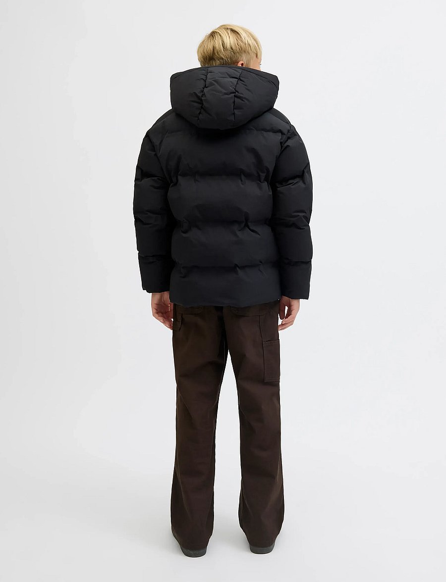 Jack & Jones - JJESOHO PUFFER HOOD SN JNR - winterjacke - black - 2