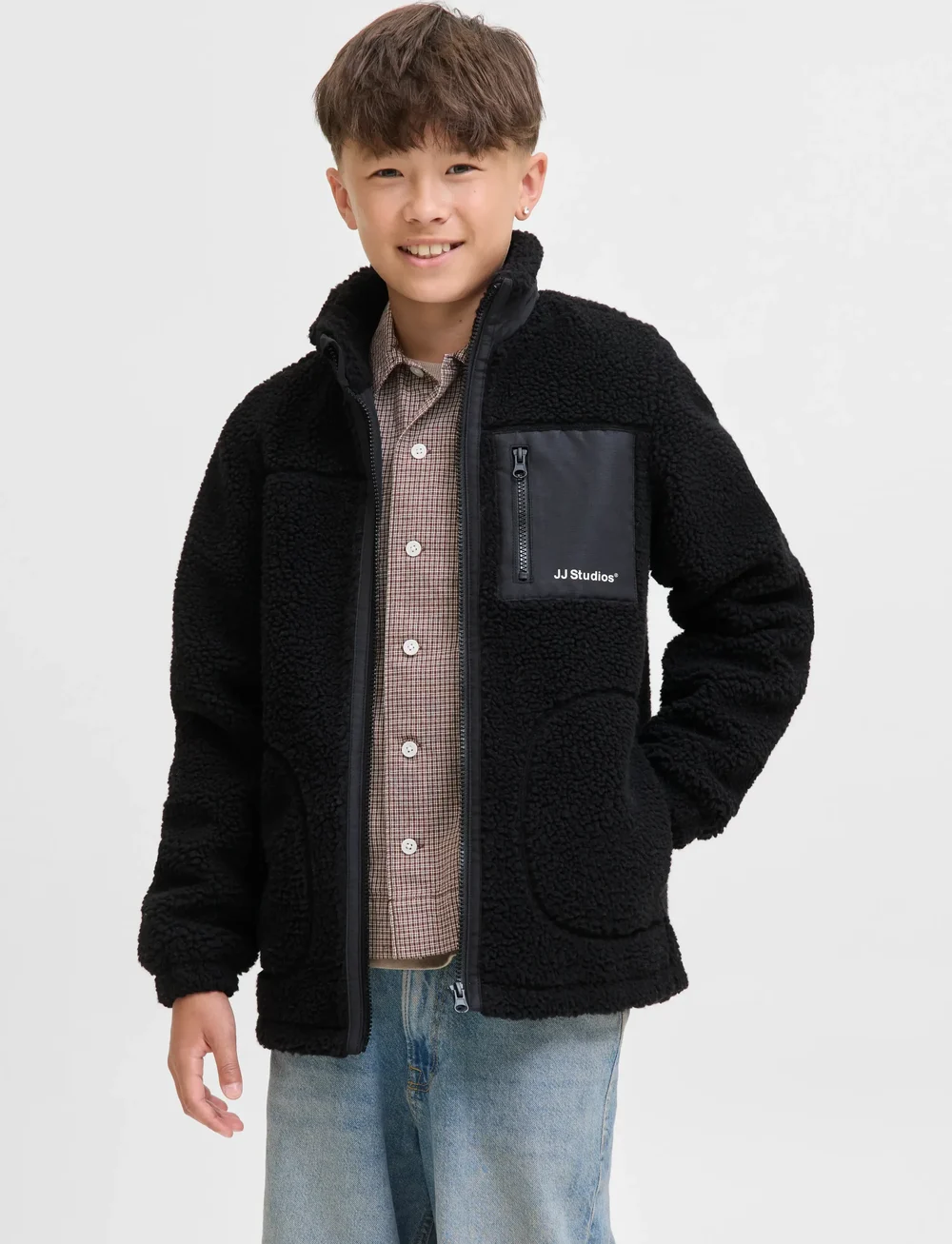 Jack & Jones - JJESOHO TEDDY JACKET SN JNR - fleecejacken - black - 0