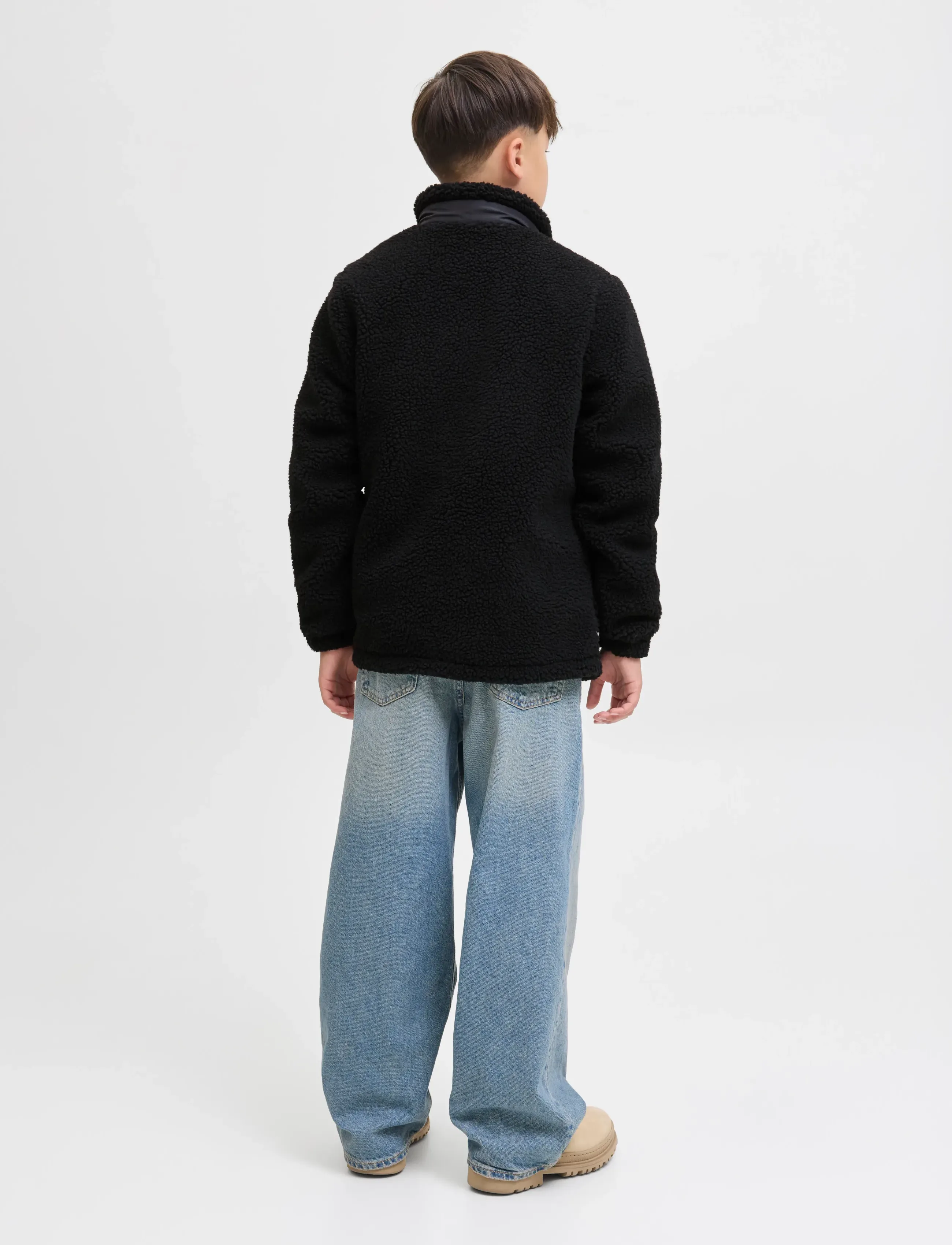 Jack & Jones - JJESOHO TEDDY JACKET SN JNR - efterårsjakker - black - 2