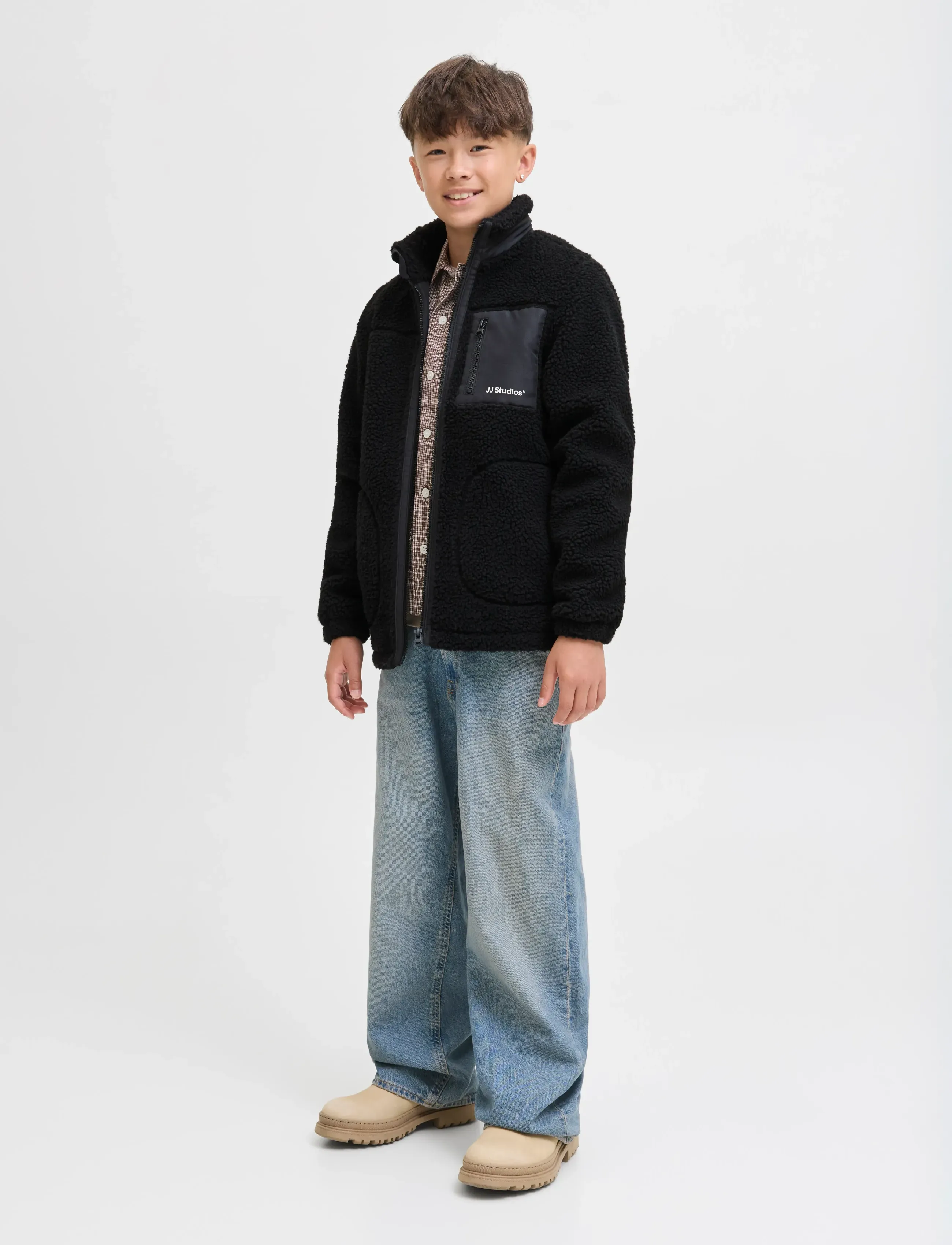 Jack & Jones - JJESOHO TEDDY JACKET SN JNR - efterårsjakker - black - 3