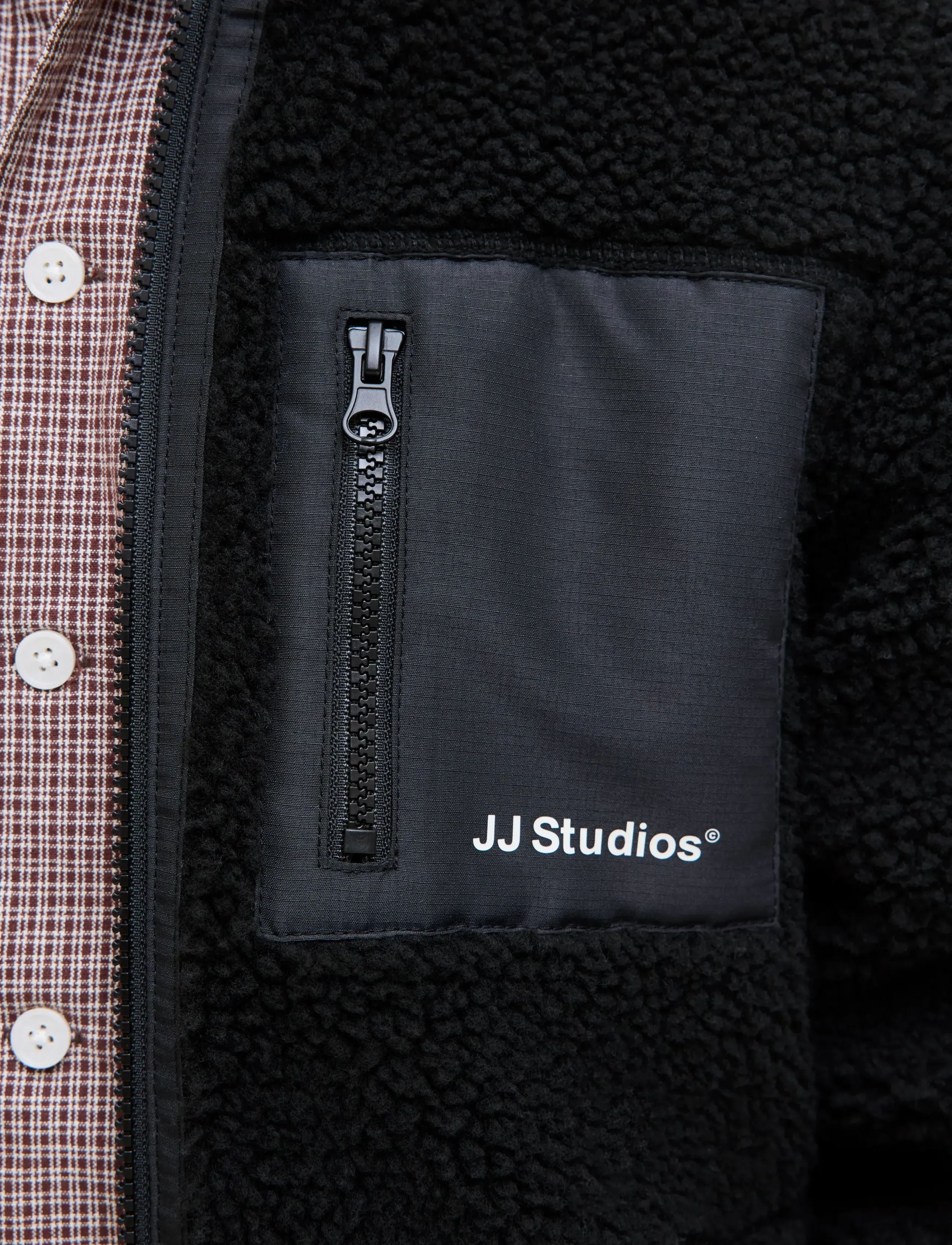 Jack & Jones - JJESOHO TEDDY JACKET SN JNR - efterårsjakker - black - 4