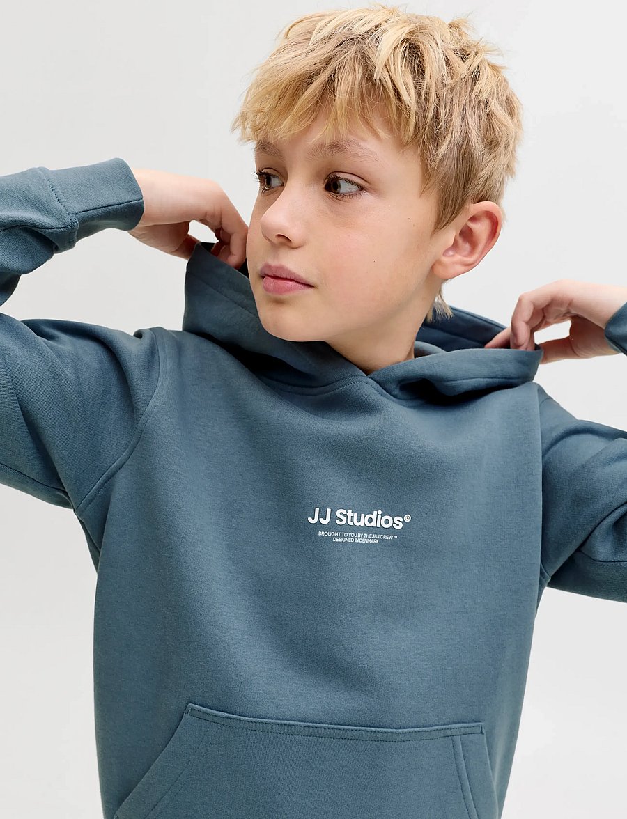 Jack & Jones - JJESOHO SWEAT HOOD NOOS JNR - hættetrøjer - blue mirage - 5