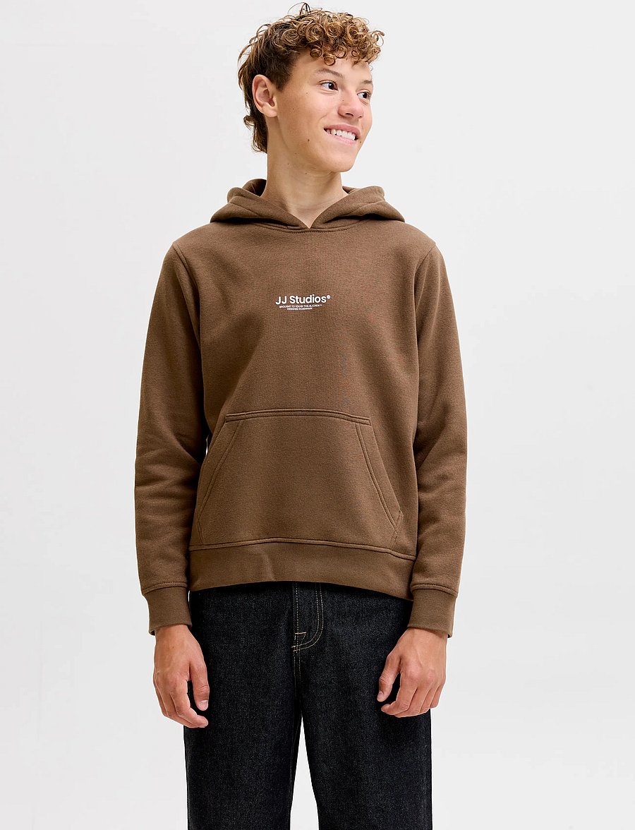 Jack & Jones - JJESOHO SWEAT HOOD NOOS JNR - huvtröjor - cocoa - 0