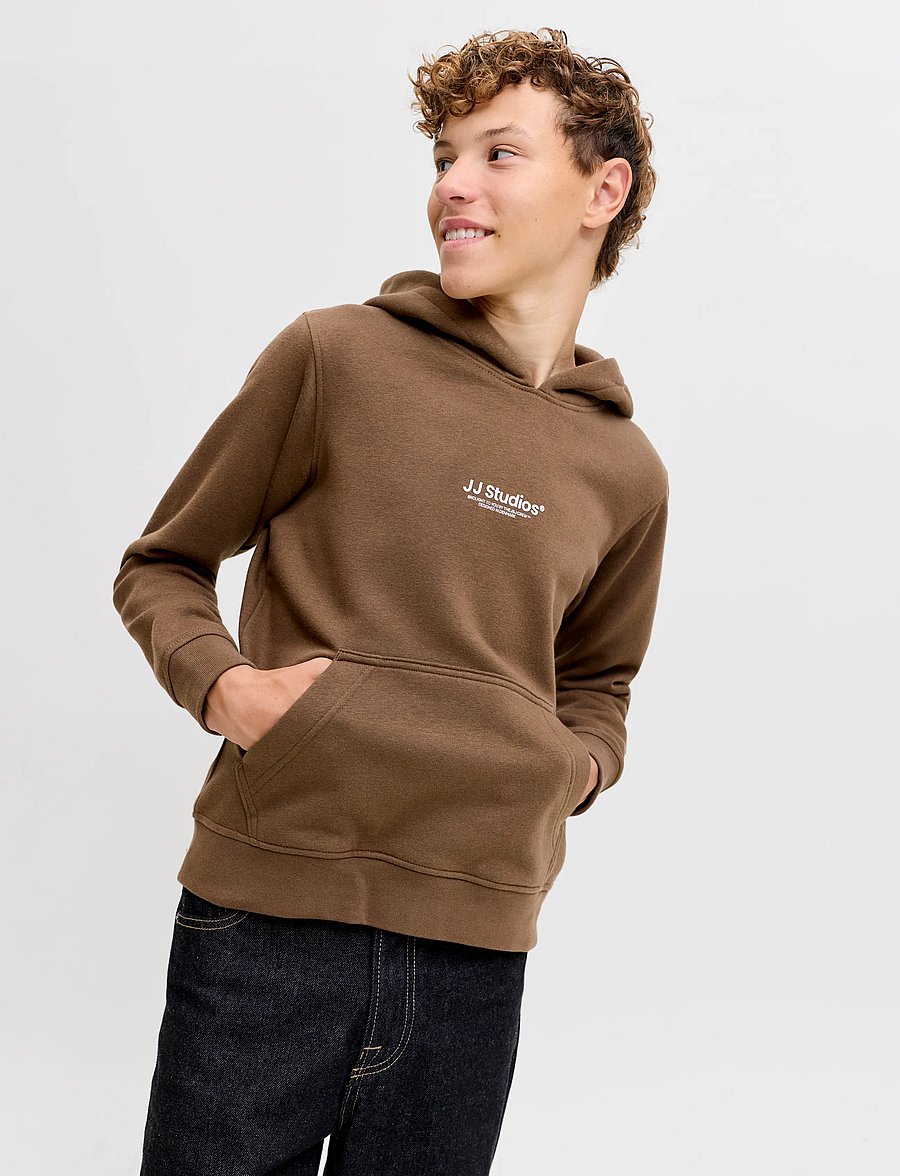 Jack & Jones - JJESOHO SWEAT HOOD NOOS JNR - huvtröjor - cocoa - 5