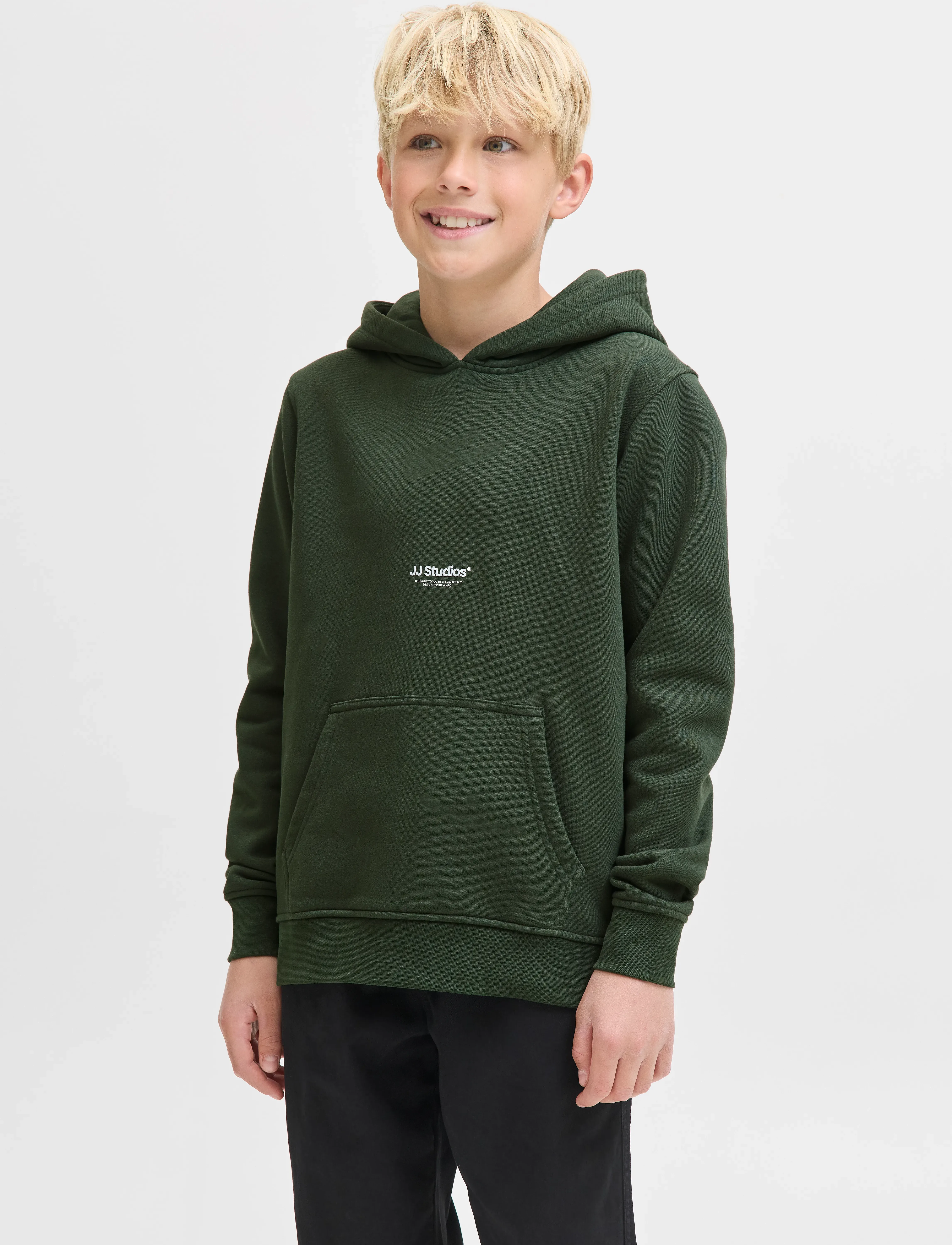 Jack & Jones JJESOHO SWEAT HOOD NOOS JNR - Överdelar - DUFFEL BAG / green