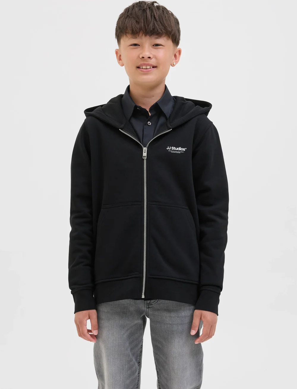 Jack & Jones - JJESOHO SWEAT ZIP HOOD NOOS JNR - kapuzenpullover - black - 0