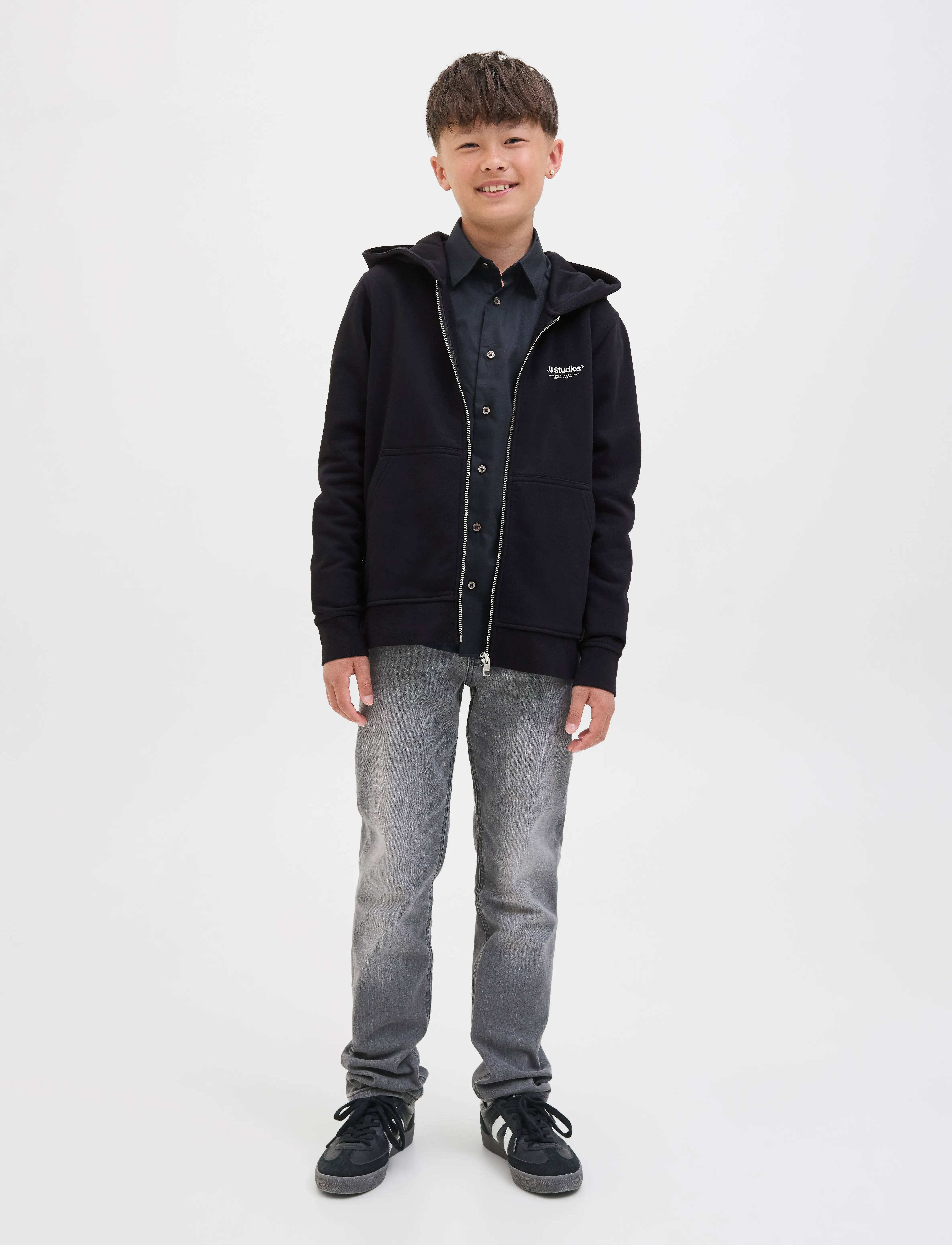 Jack & Jones - JJESOHO SWEAT ZIP HOOD NOOS JNR - hoodies - black - 3