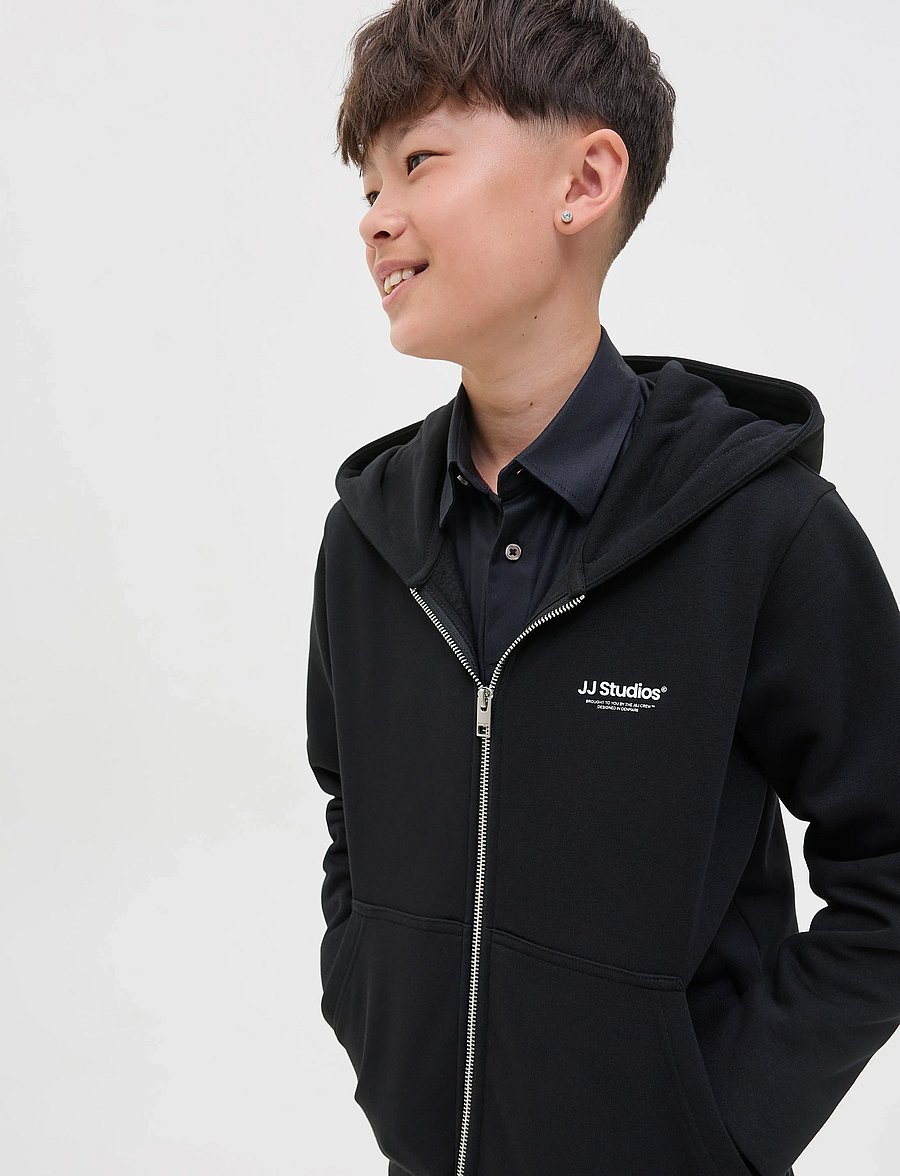 Jack & Jones - JJESOHO SWEAT ZIP HOOD NOOS JNR - kapuzenpullover - black - 4