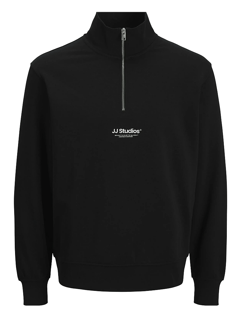 Jack & Jones - JJESOHO SWEAT QUARTER ZIP HN NOOS JNR - sweatshirts - black - 1