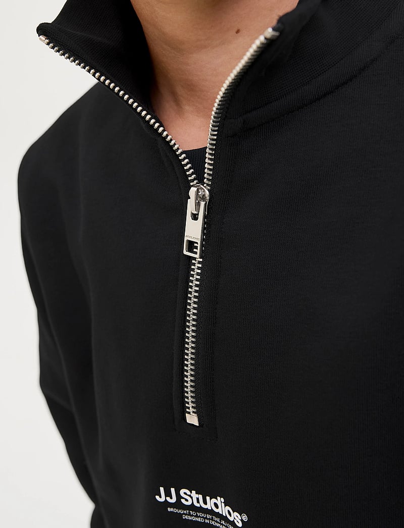 Jack & Jones - JJESOHO SWEAT QUARTER ZIP HN NOOS JNR - sweatshirts - black - 4