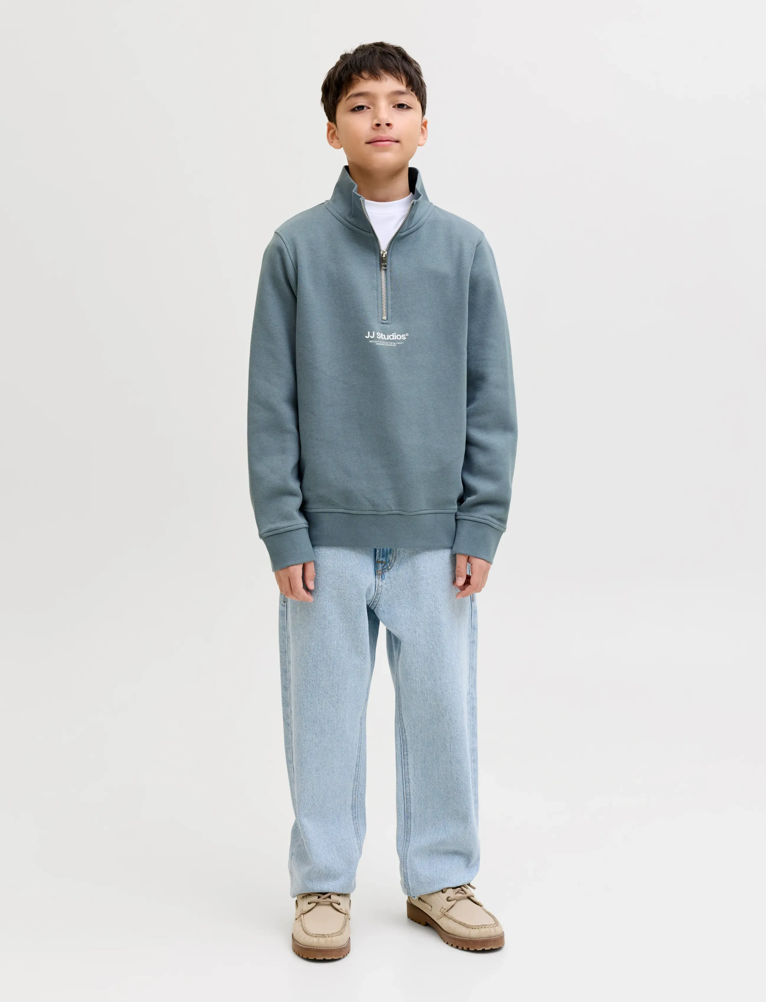 Jack & Jones - JJESOHO SWEAT QUARTER ZIP HN NOOS JNR - sweatshirts - blue mirage - 3