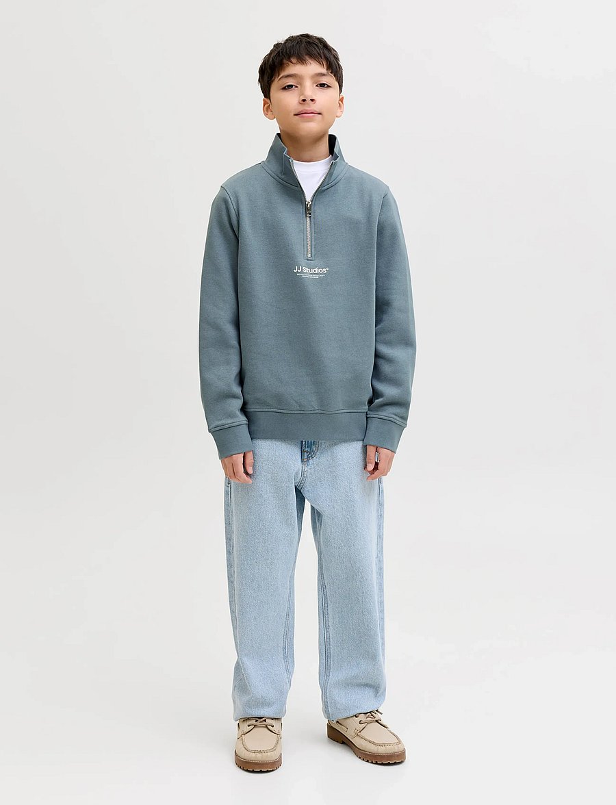 Jack & Jones - JJESOHO SWEAT QUARTER ZIP HN NOOS JNR - sweatshirts - blue mirage - 3
