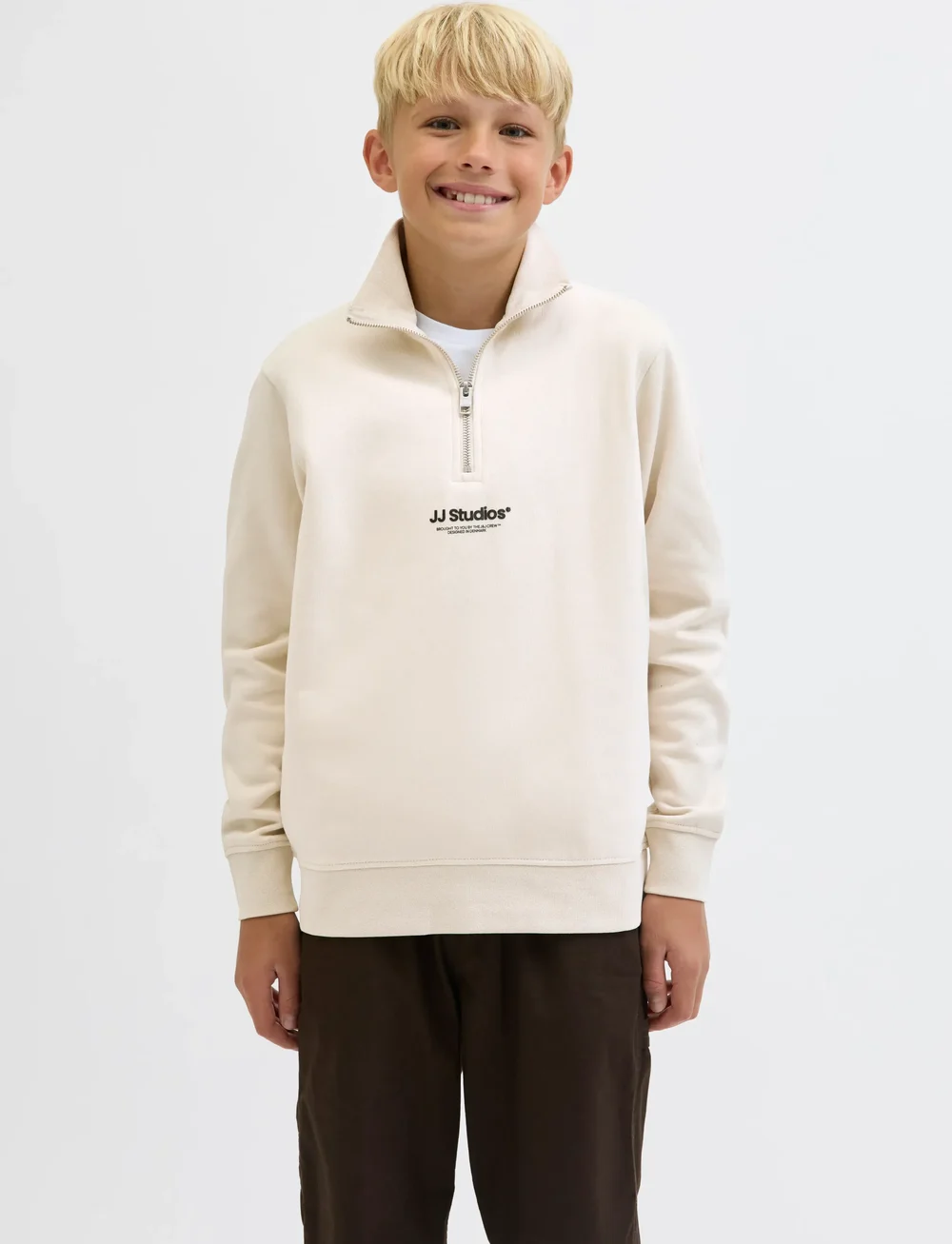 Jack & Jones - JJESOHO SWEAT QUARTER ZIP HN NOOS JNR - sweatshirts - moonbeam - 0