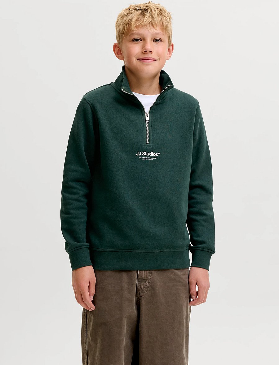 Jack & Jones - JJESOHO SWEAT QUARTER ZIP HN NOOS JNR - sweatshirts - scarab - 0