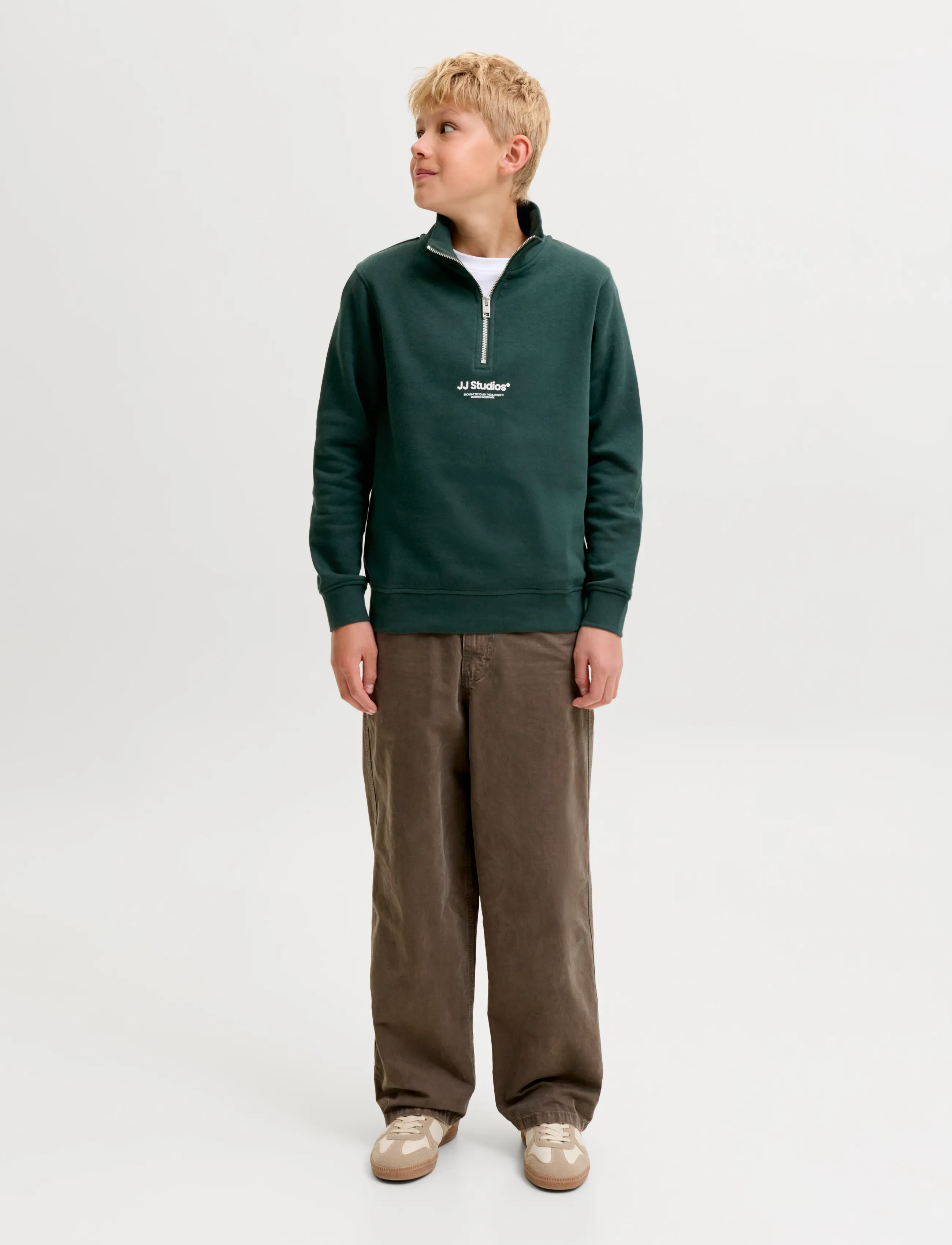 Jack & Jones - JJESOHO SWEAT QUARTER ZIP HN NOOS JNR - dressipluusid - scarab - 4