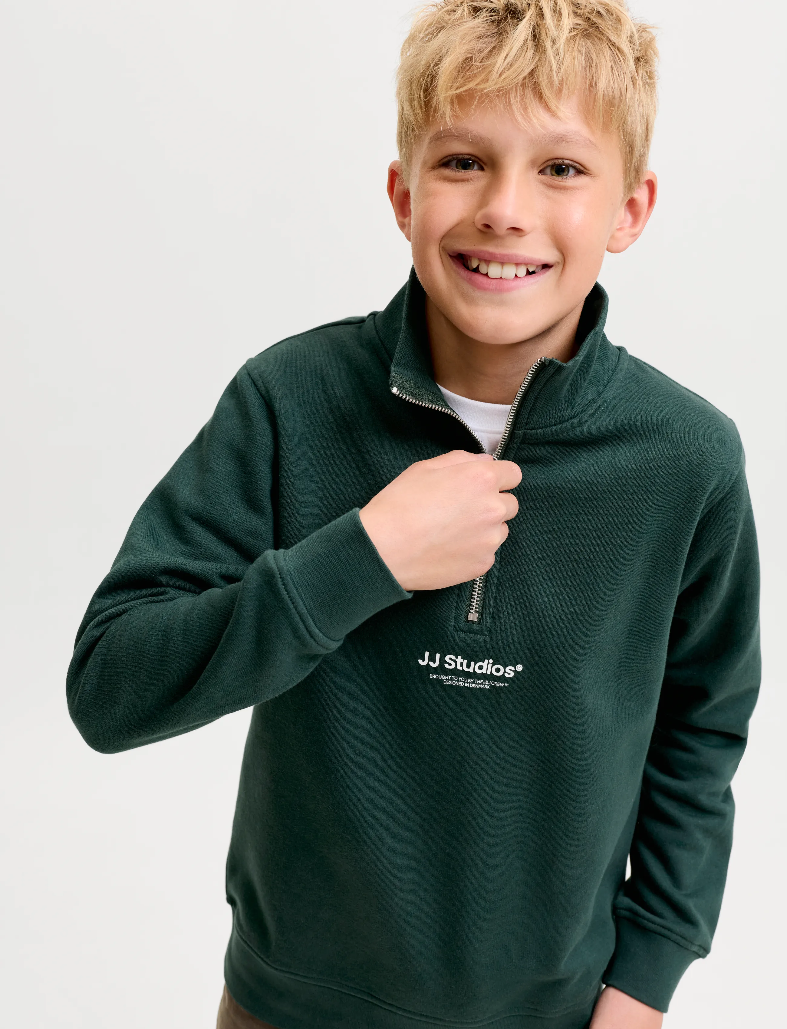 Jack & Jones - JJESOHO SWEAT QUARTER ZIP HN NOOS JNR - dressipluusid - scarab - 5