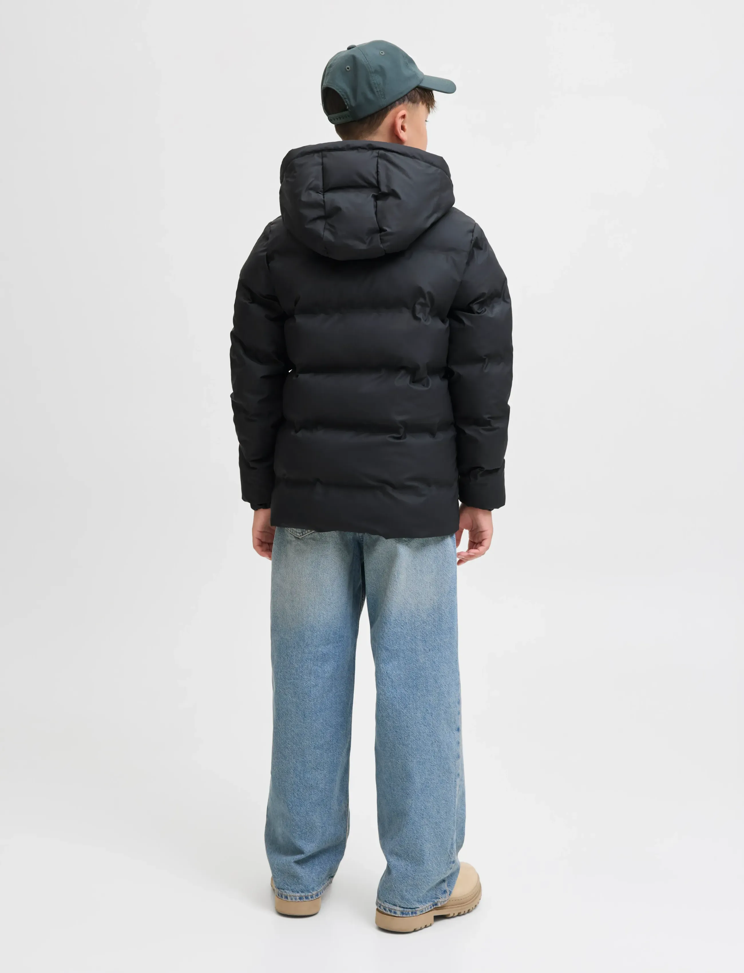 Jack & Jones - JJELEMENTS PU PUFFER JNR - overtøj - black - 2