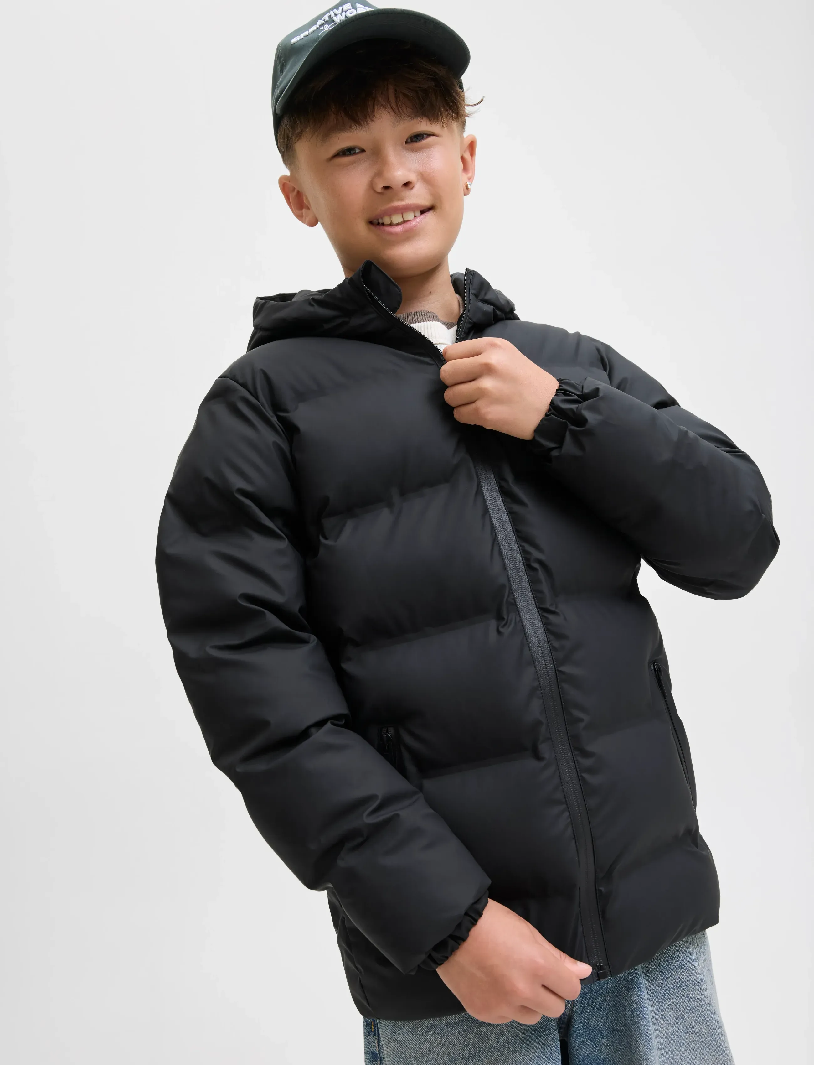 Jack & Jones - JJELEMENTS PU PUFFER JNR - overtøj - black - 4