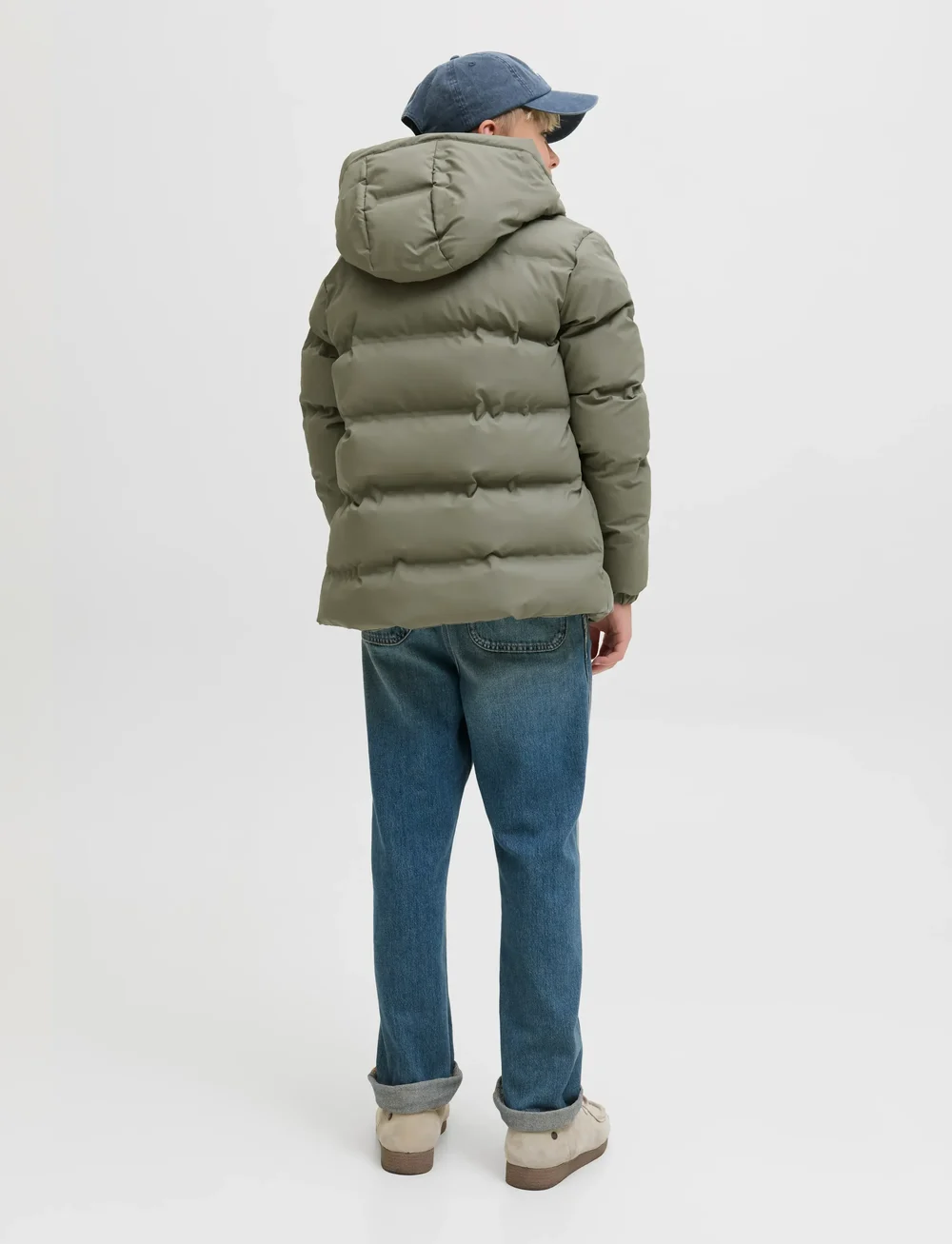 Jack & Jones - JJELEMENTS PU PUFFER JNR - winterjacke - dusty olive - 2