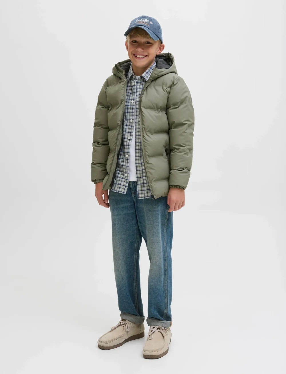 Jack & Jones - JJELEMENTS PU PUFFER JNR - winterjacke - dusty olive - 5