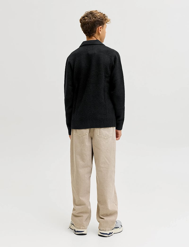 Jack & Jones - JJSOHO OLLIE KNIT SPLIT NECK JNR - långärmade pikéer - black - 3