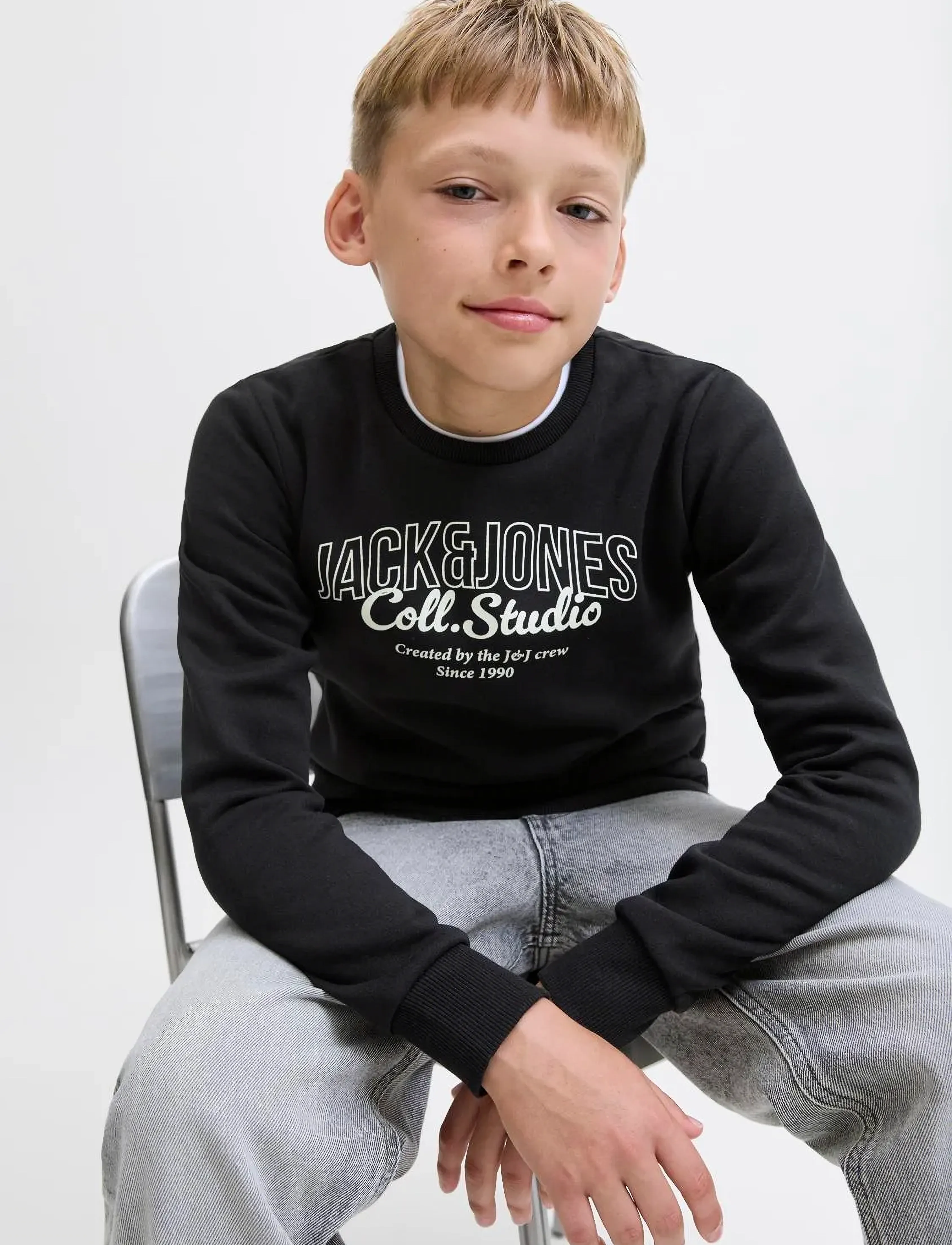 Jack & Jones - JJMAKOTO SWEAT CREW NECK JNR - black - 2