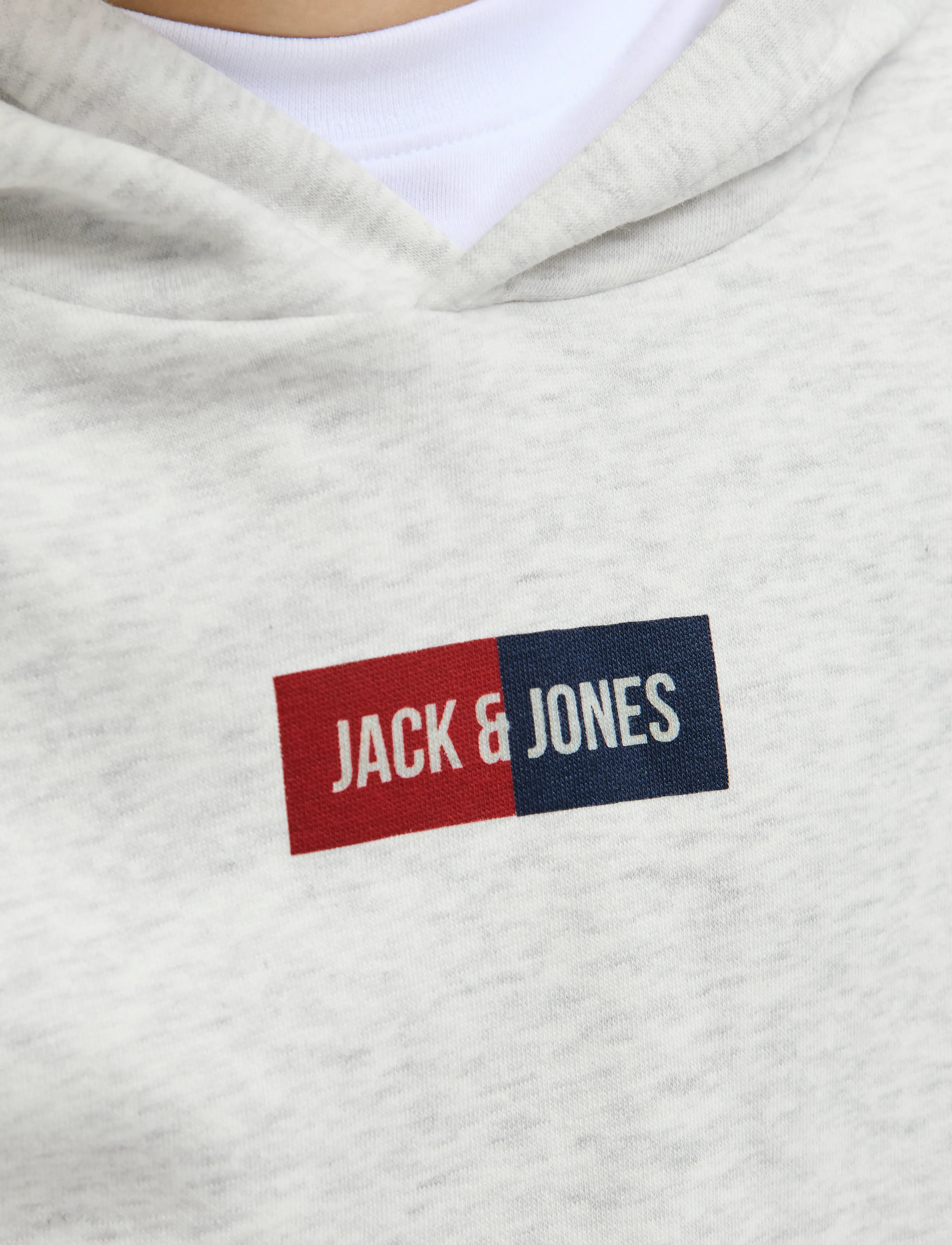 Jack & Jones - JJPAN SWEAT HOOD JNR - hættetrøjer - white melange - 3