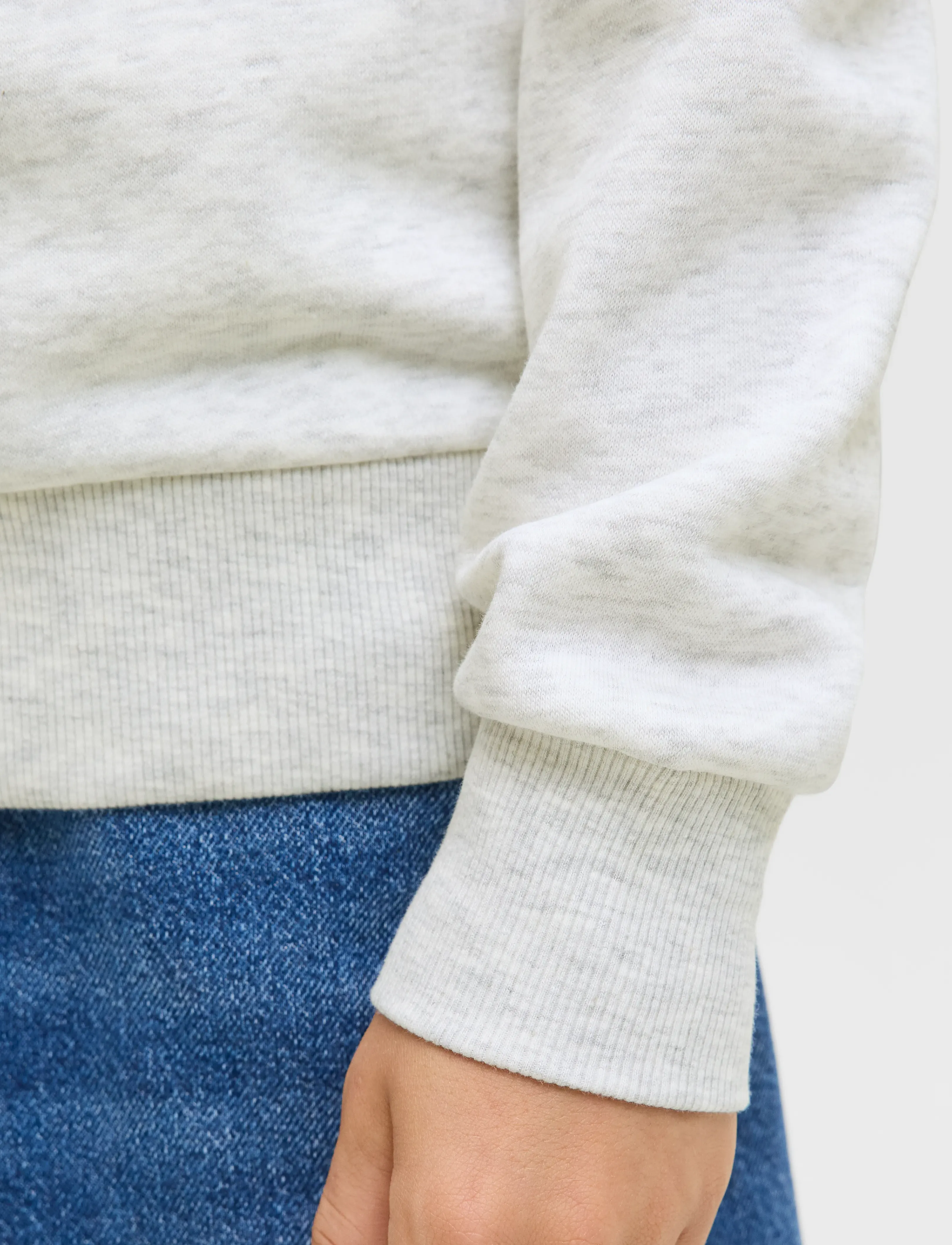 Jack & Jones - JJPAN SWEAT HOOD JNR - hættetrøjer - white melange - 5