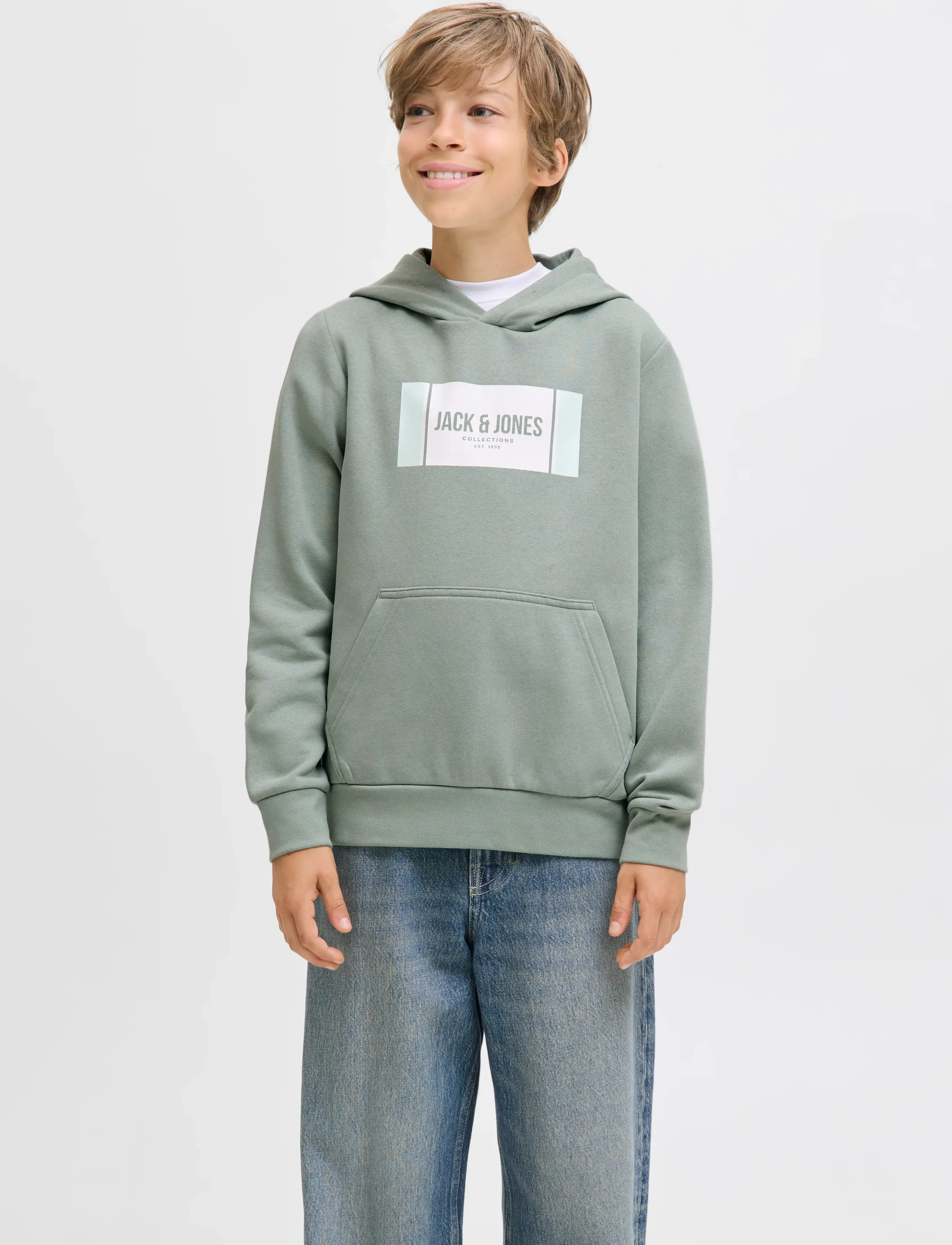 Jack & Jones JJHAYATO SWEAT HOOD JNR - Sweatshirts & Hættetrøjer - ICEBERG GREEN / green