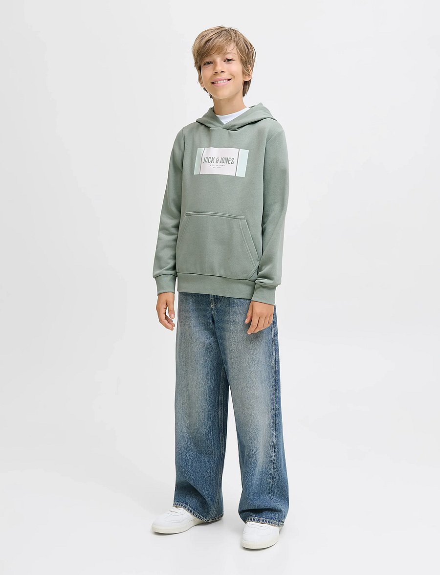 Jack & Jones - JJHAYATO SWEAT HOOD JNR - hoodies - iceberg green - 3