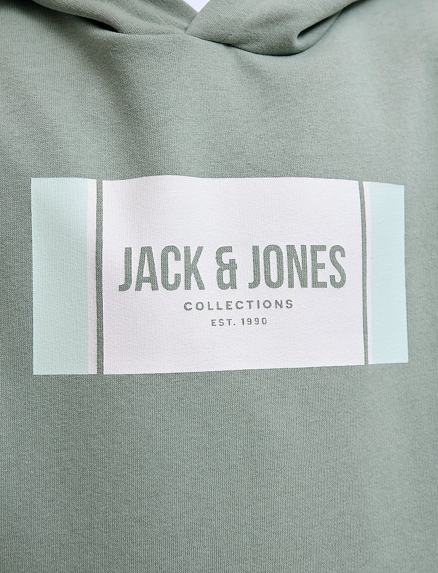 Jack & Jones - JJHAYATO SWEAT HOOD JNR - hoodies - iceberg green - 4