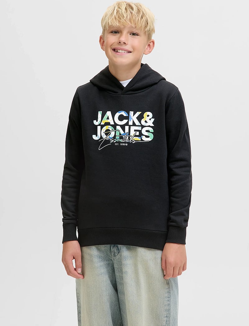 Jack & Jones - JJGEPLAS SWEAT HOOD JNR - kapuutsiga dressipluusid - black - 4