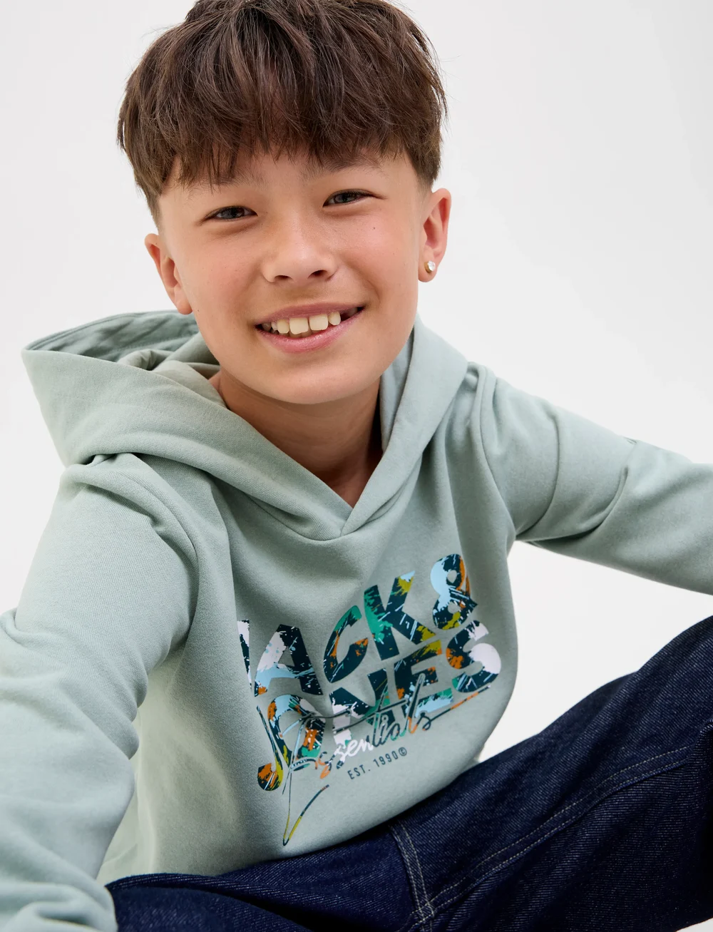 Jack & Jones - JJGEPLAS SWEAT HOOD JNR - kapuzenpullover - iceberg green - 5