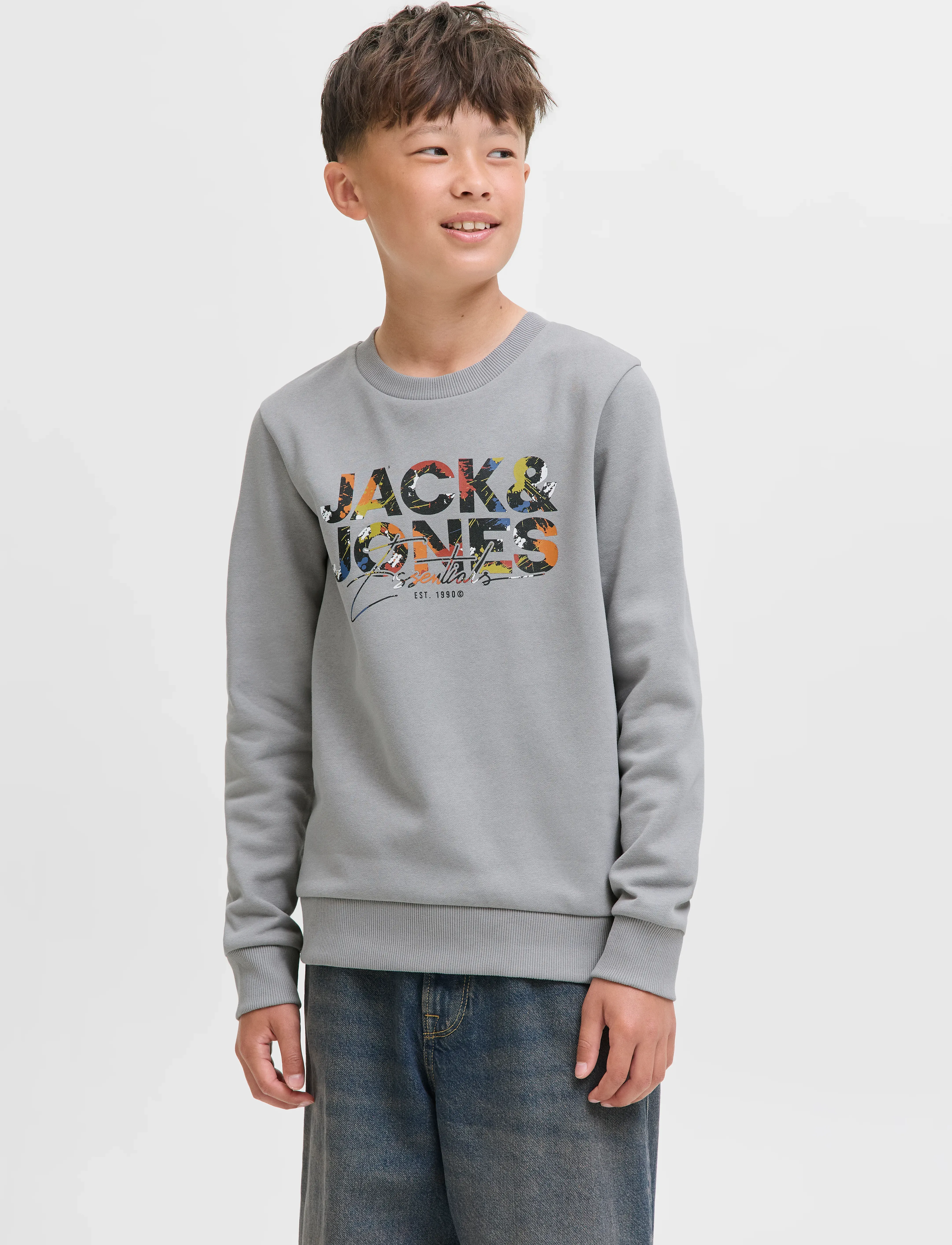 Jack & Jones JJGEPLAS SWEAT CREW NECK JNR - Sweatshirts & Kapuzenpullover - ULTIMATE GREY / grey