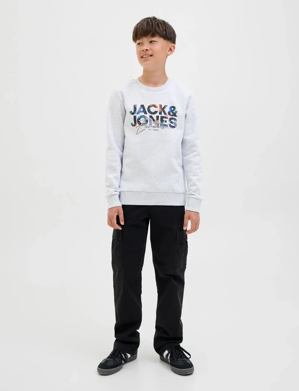 Jack & Jones - JJGEPLAS SWEAT CREW NECK JNR - dressipluusid - white melange - 3