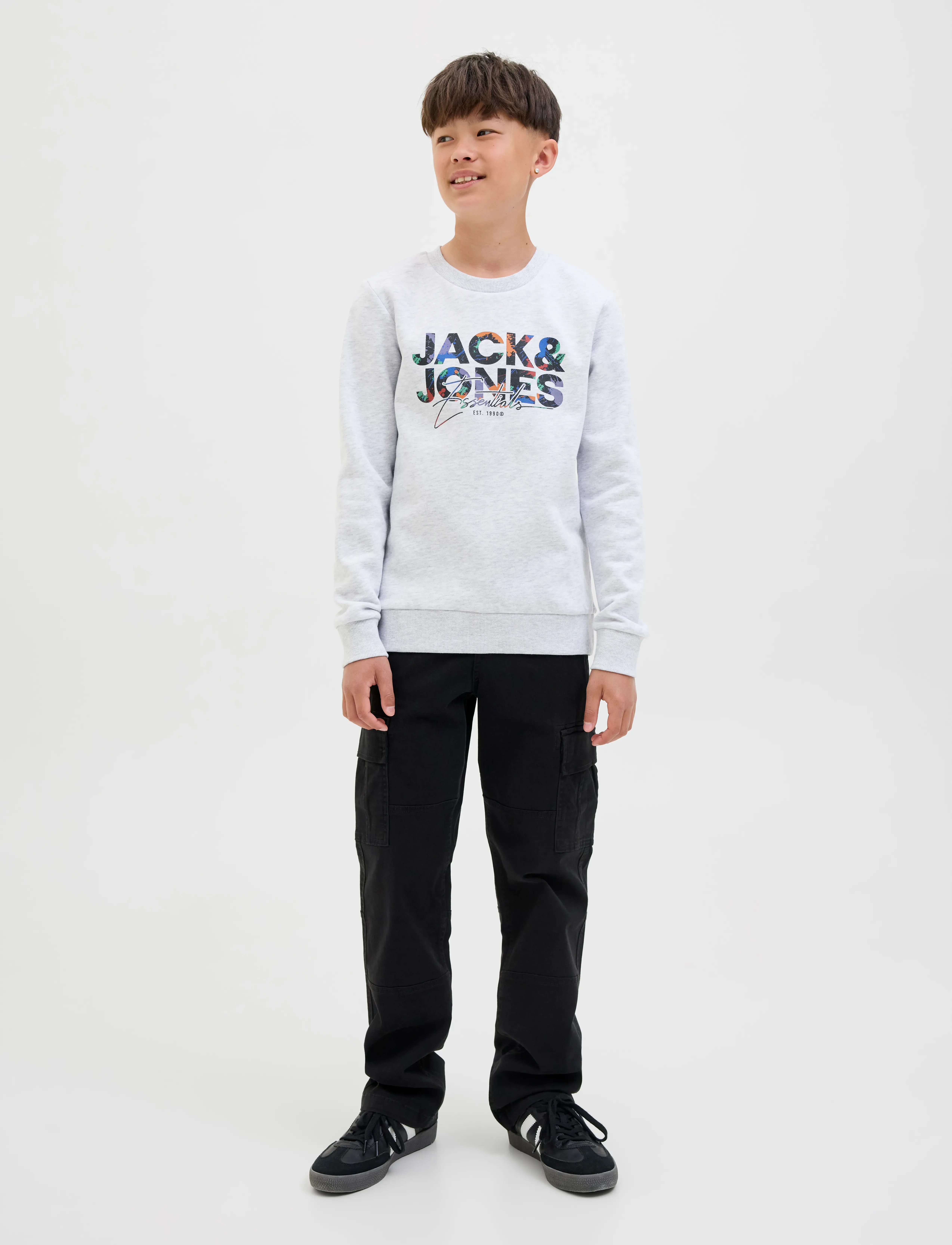 Jack & Jones - JJGEPLAS SWEAT CREW NECK JNR - white melange - 3